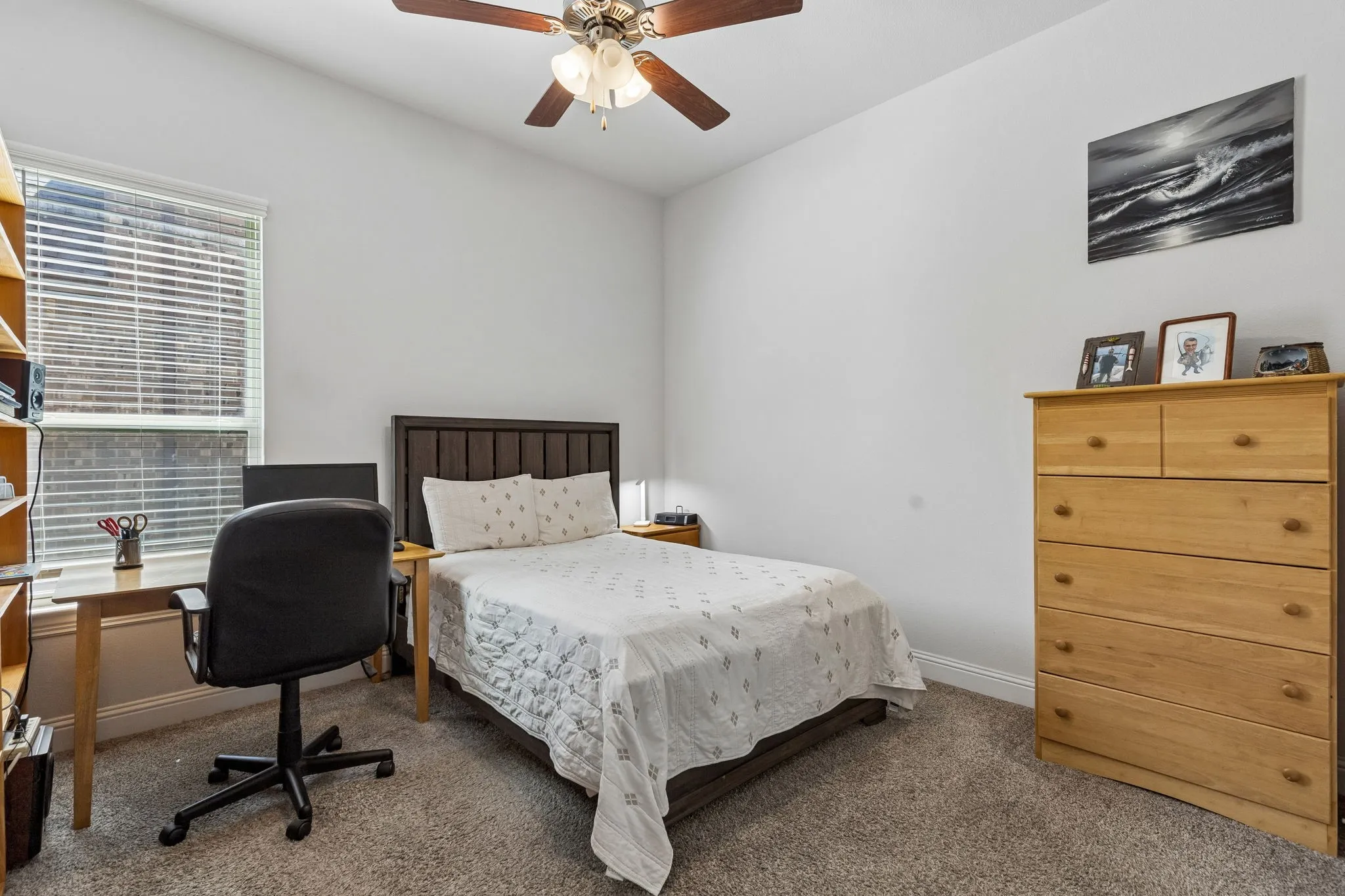 2nd secondary bedroom off hallway. Full Bath is between this bedroom and another