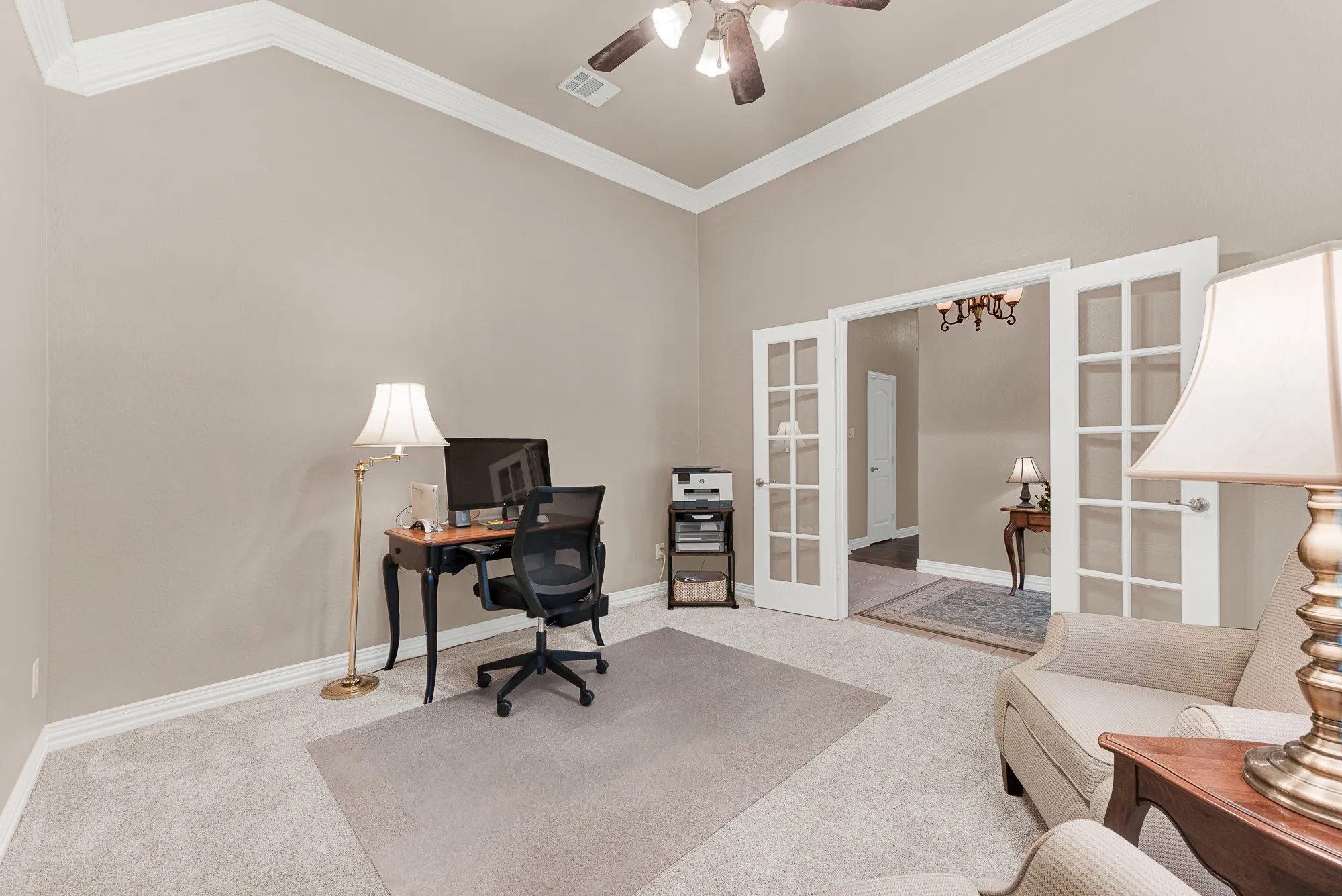 office with glass doors