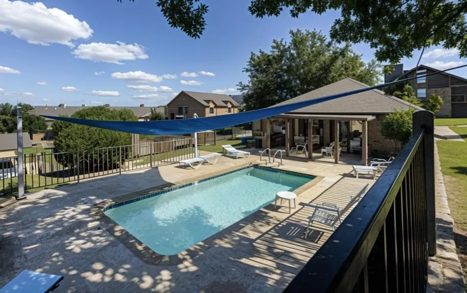 Multiple pools on the property.
