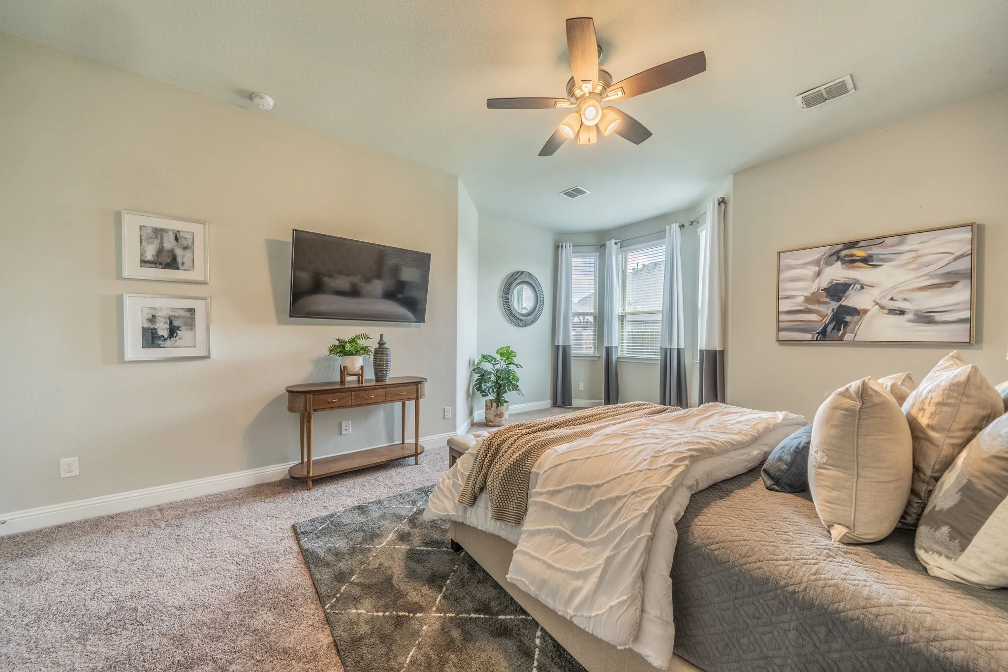 The primary suite features new carpet.