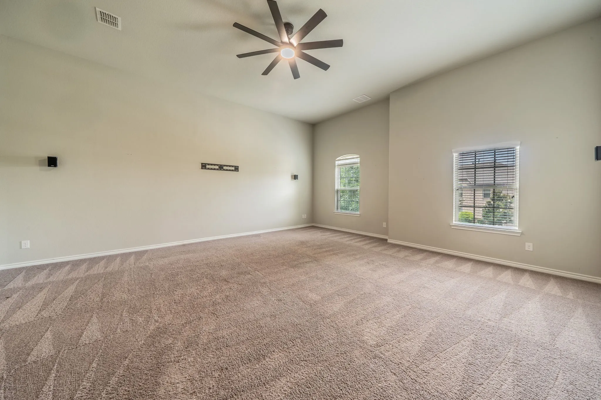 You'll love the 19'X22' upstairs bonus room. The surround sound speakers, sub, and receiver remain with the house.