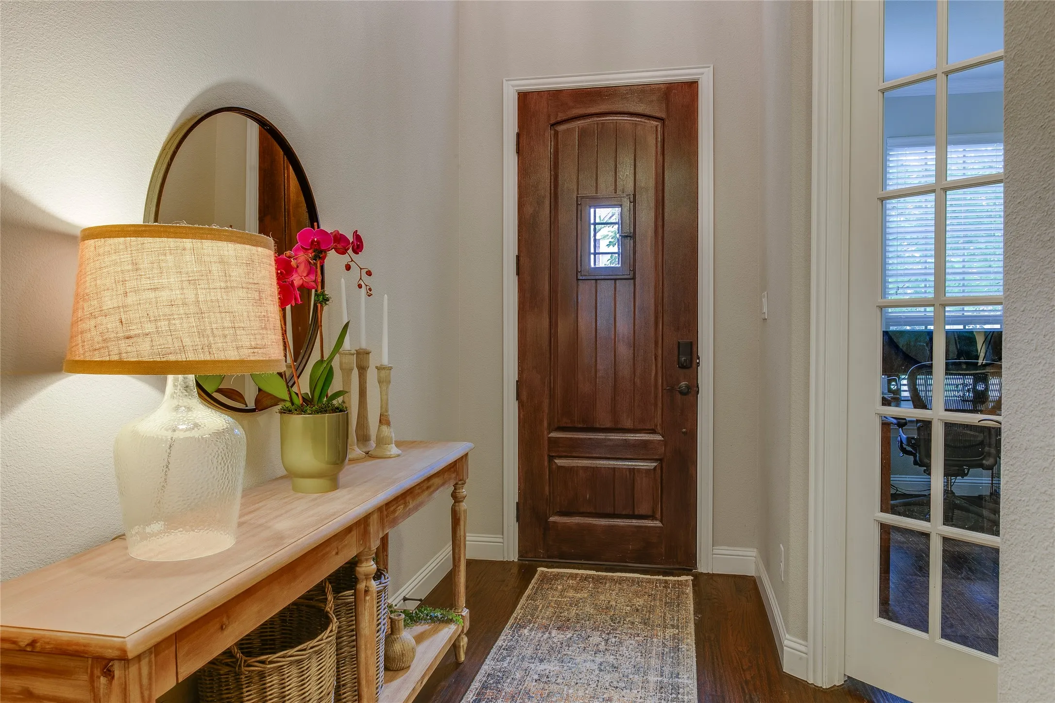 Entry with office to the right.