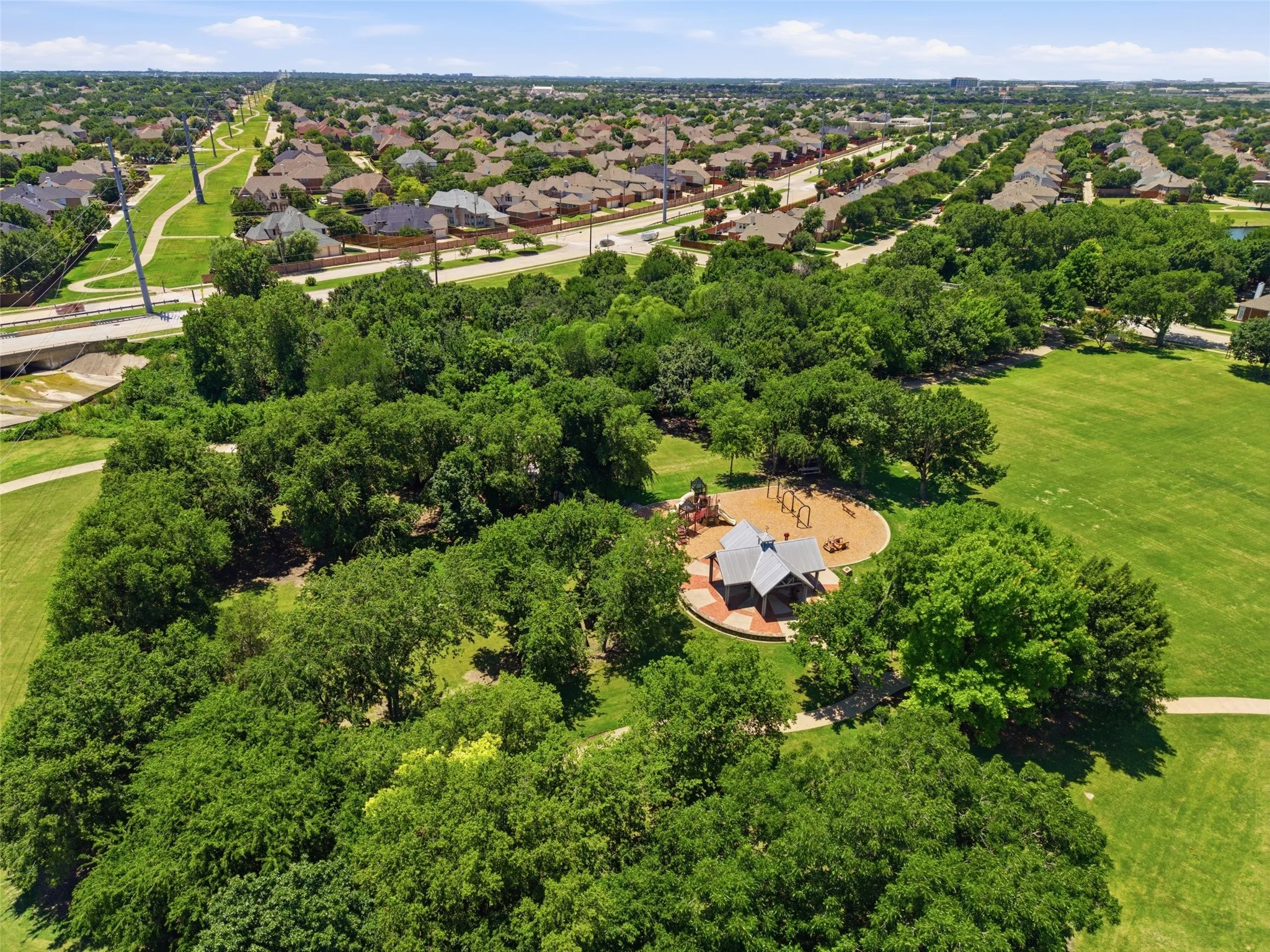 Beautiful public park with walking/jogging/biking trails and playground.