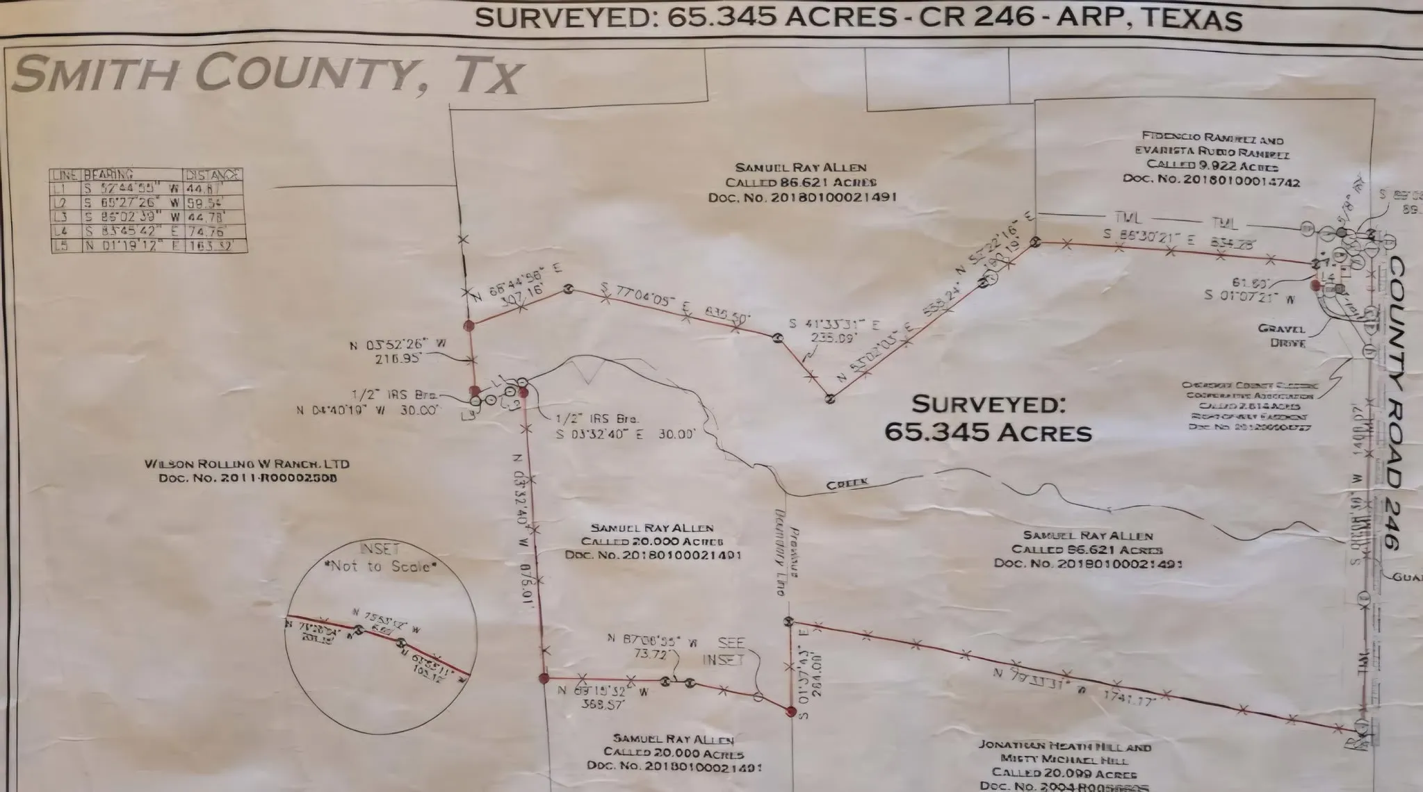 Land Survey Map. Detailing property boundaries, acreage, and adjacent parcels within Smith County, Texas