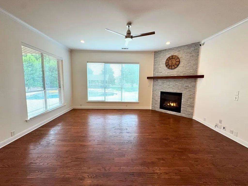 Family room with fireplace