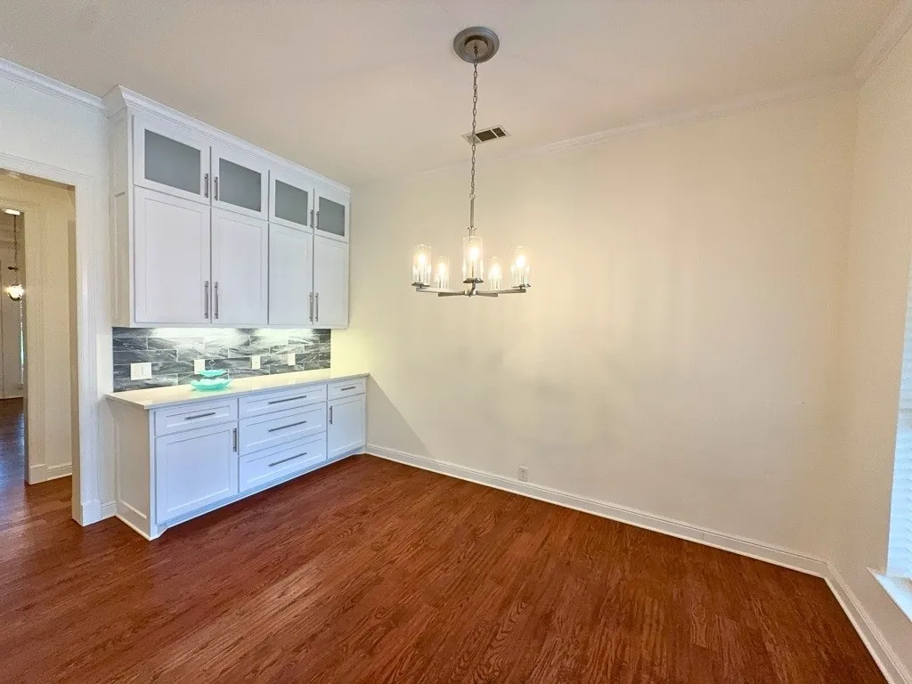 Dining area with built-in coffee bar