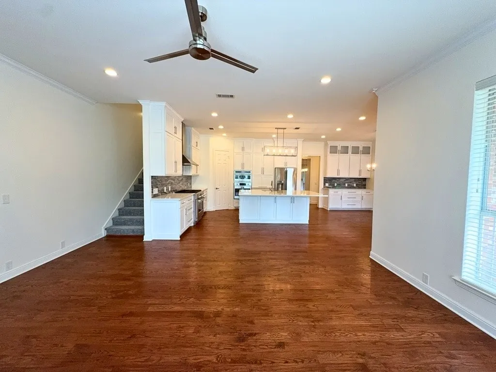 Open living and kitchen area