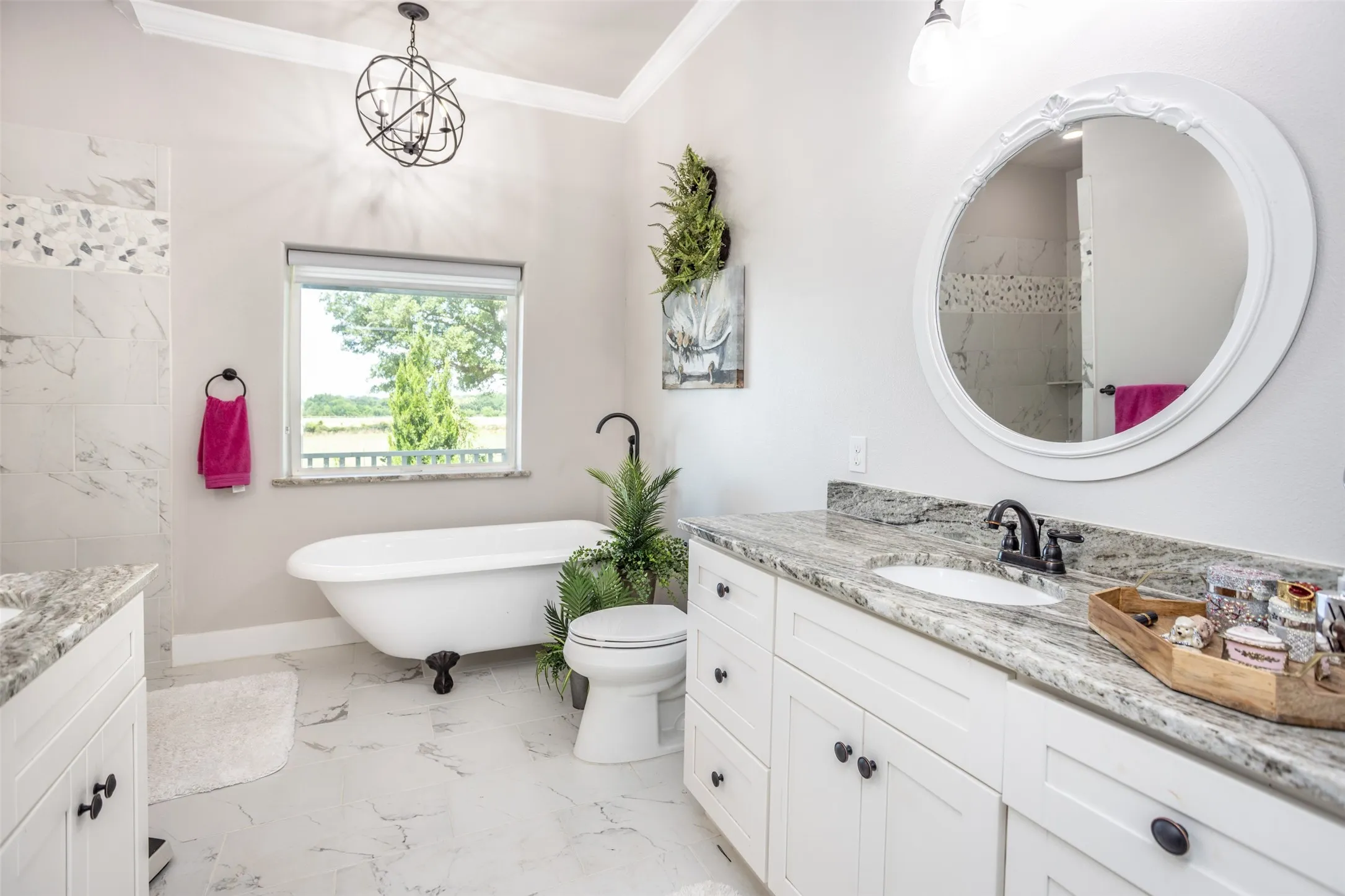 Primary Bath with Beautiful Claw Foot Tub