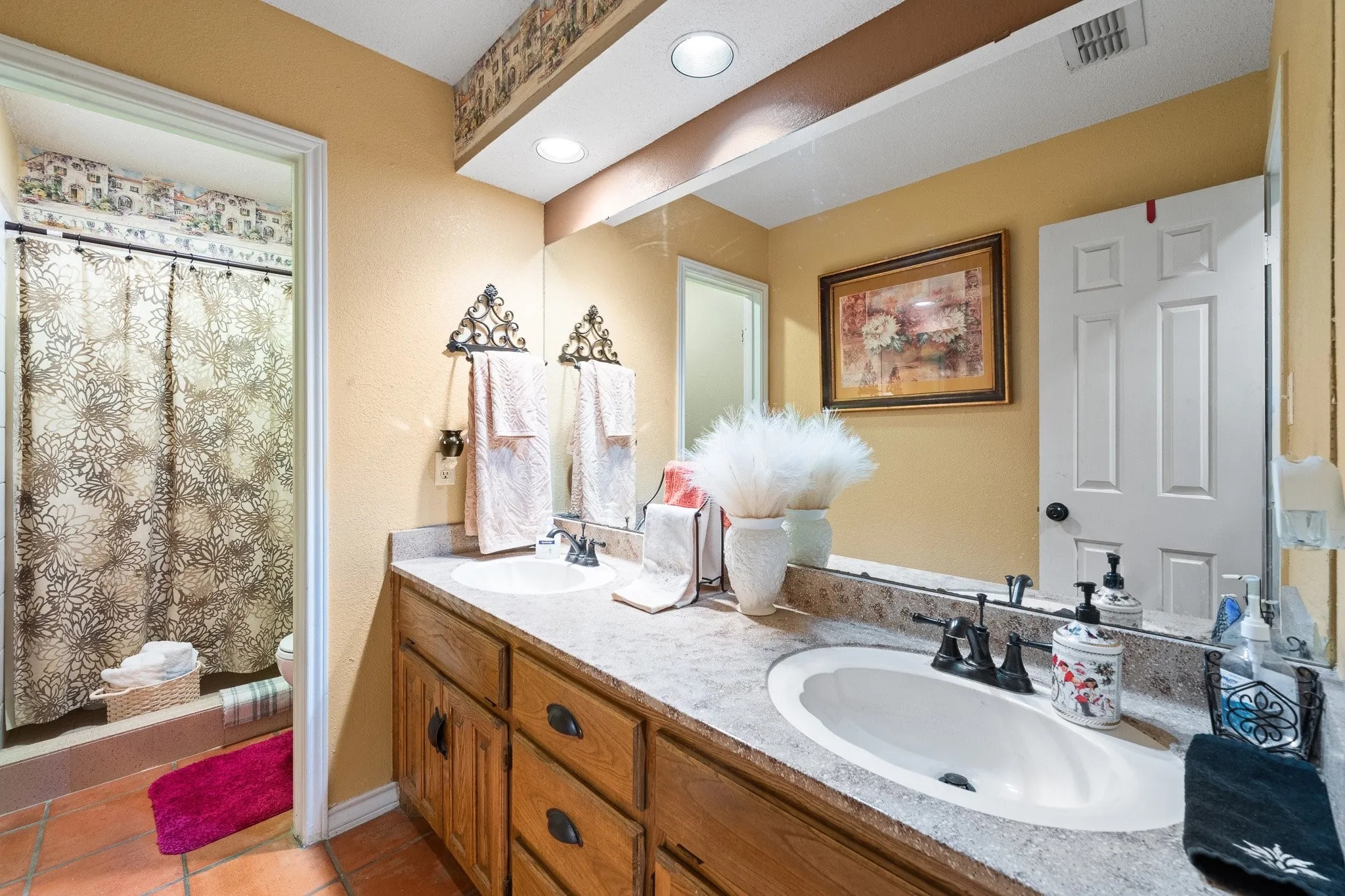 Guest bathroom with large shower