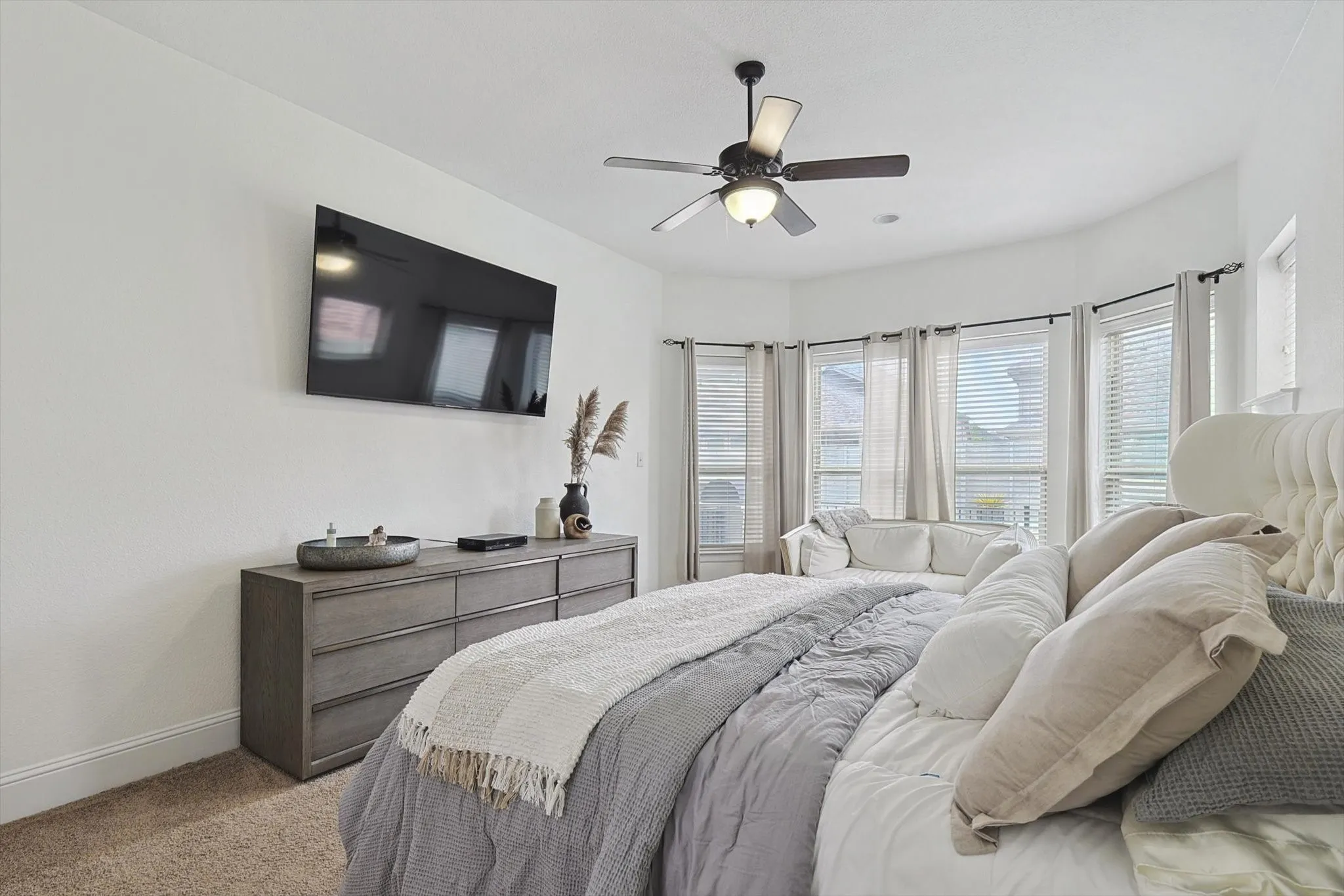 New photos coming soon, NO CARPET! hardwood floors installed.Primary bedroom with bowed windows