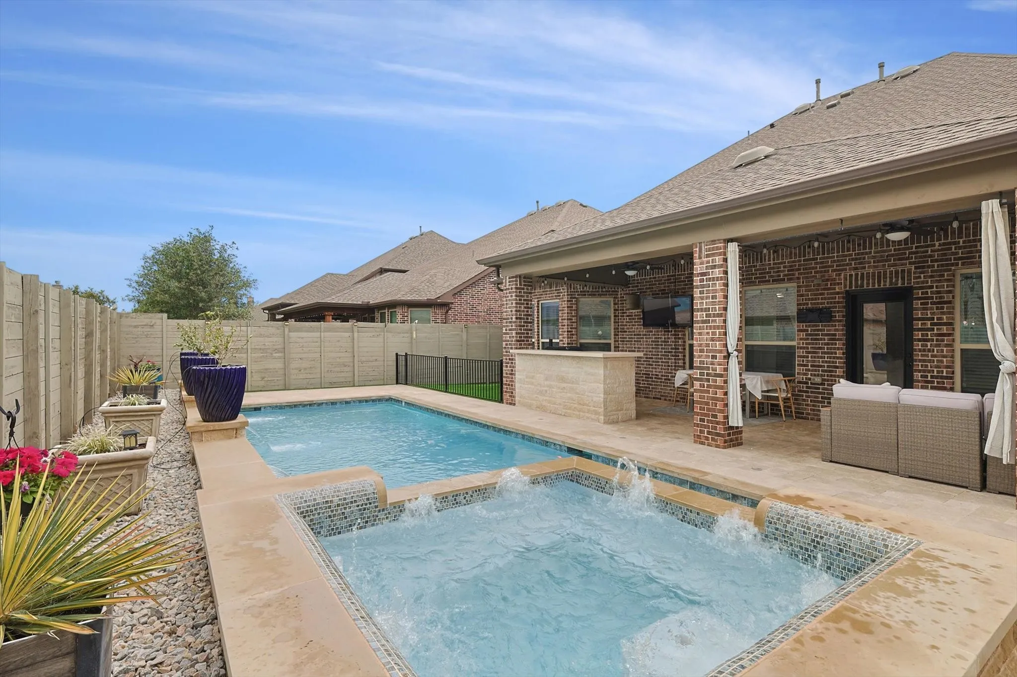 The outdoor retreat is a show stopper!