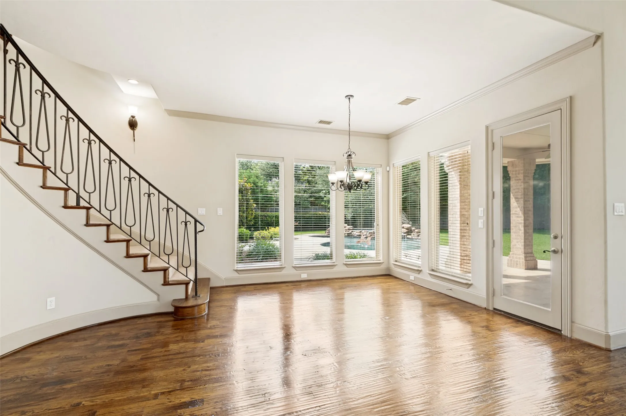 Beautiful Breakfast view - note: back staircase