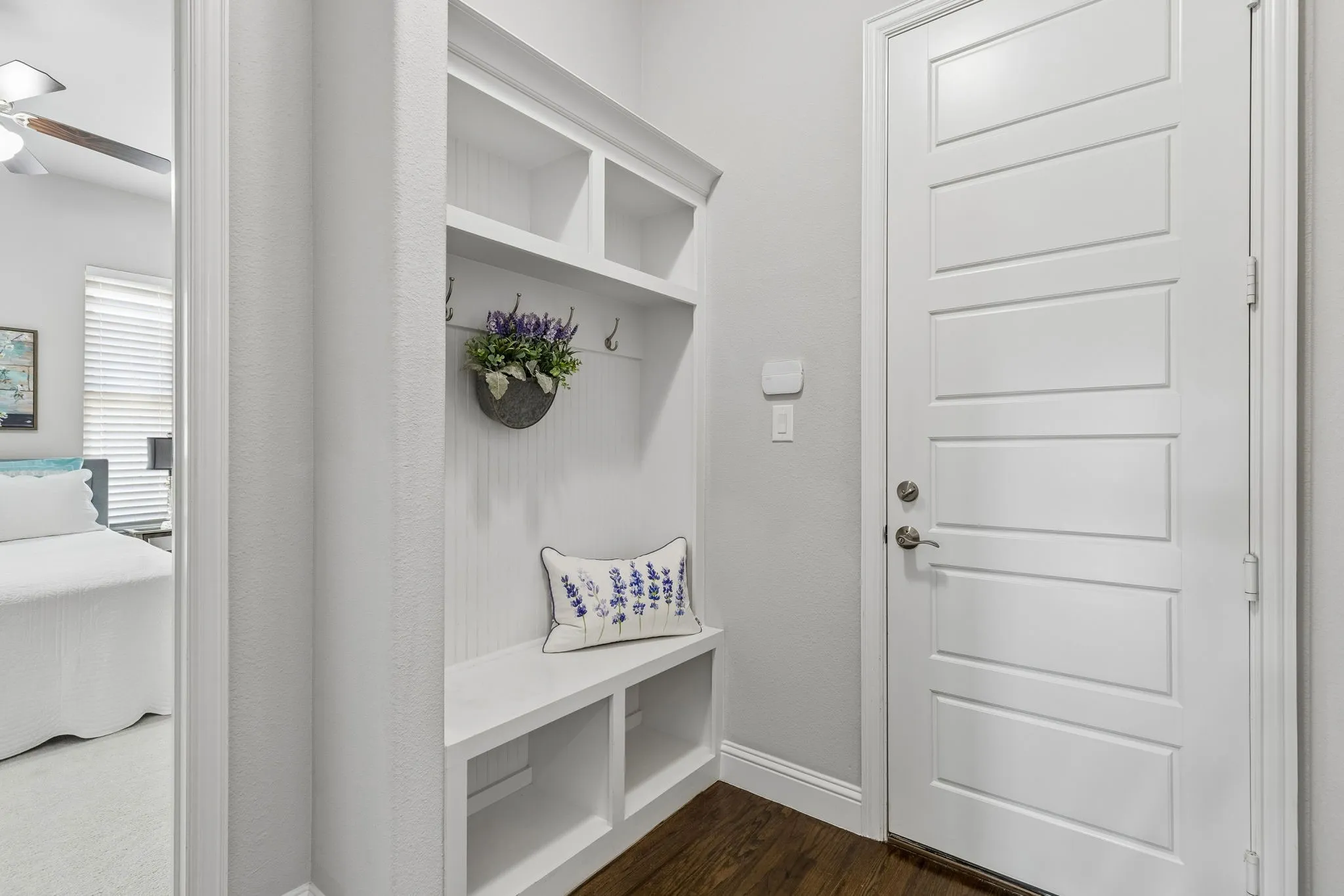Built in with hooks & cubbies