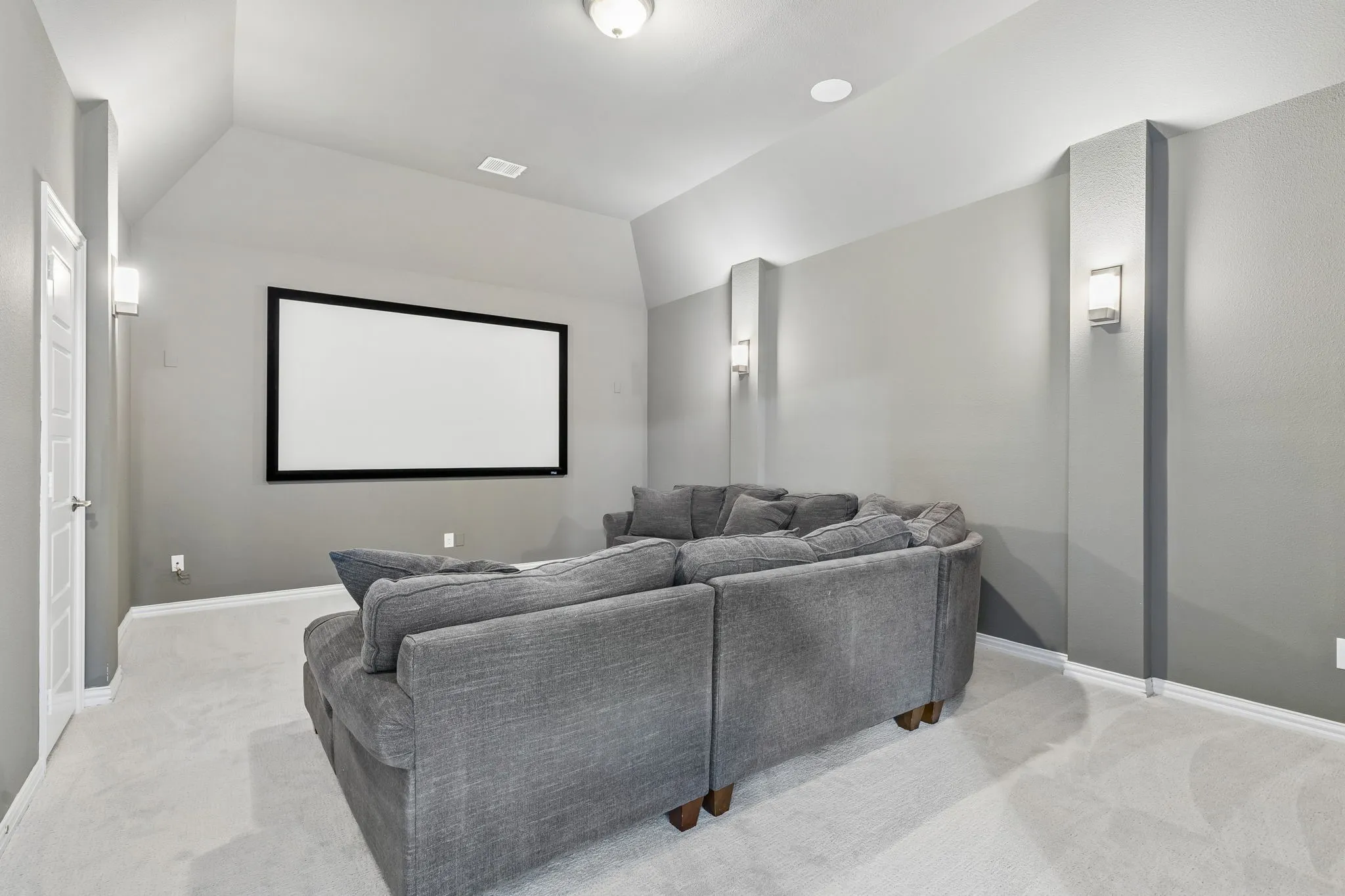 Enjoy movie night! Projector & screen convey.