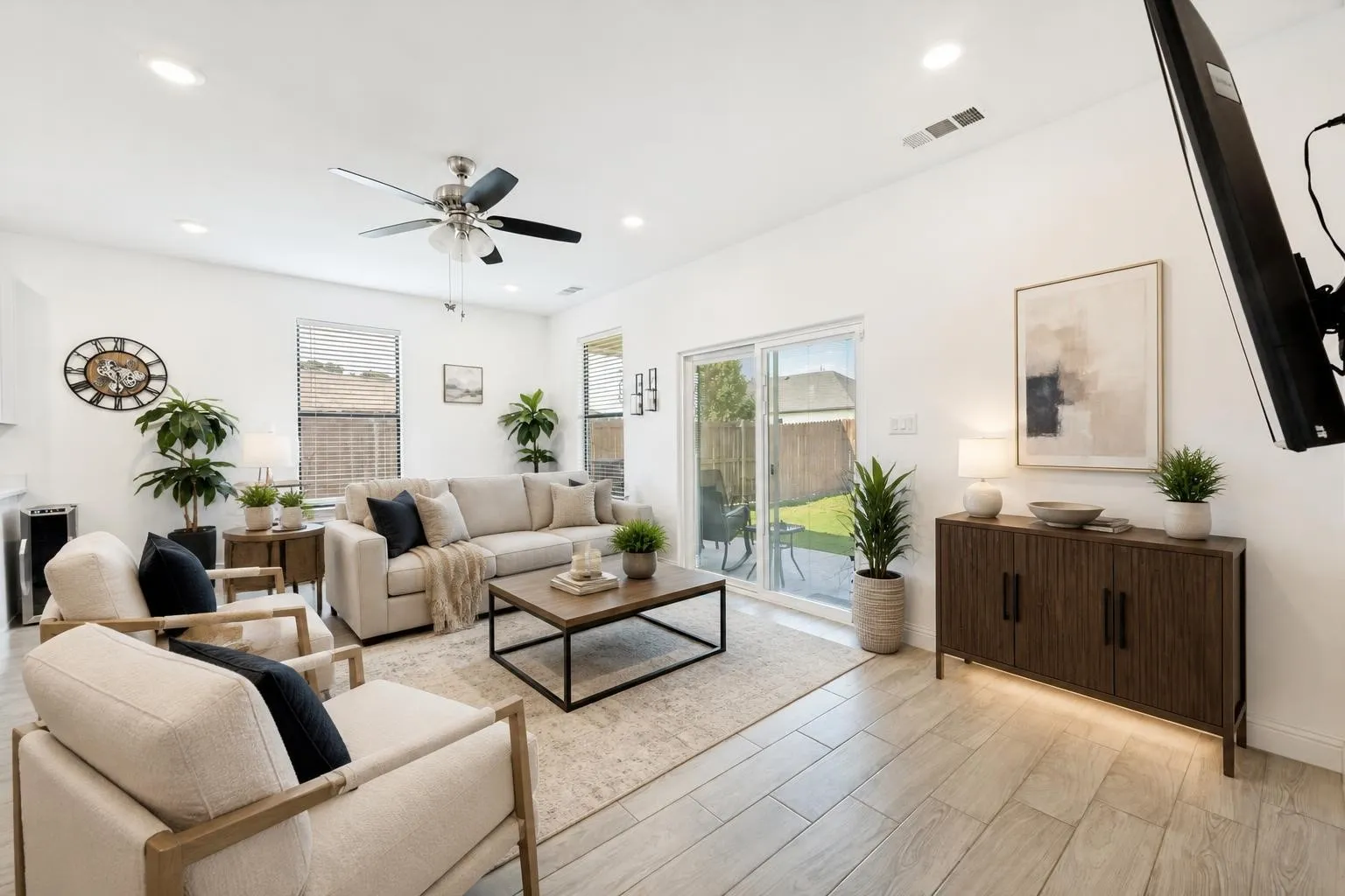 Virtually staged living room
