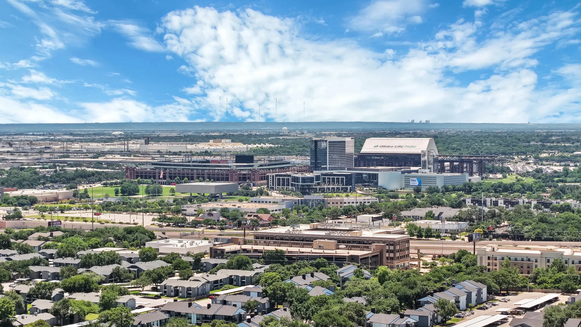 aerial view of the area surrounding the community