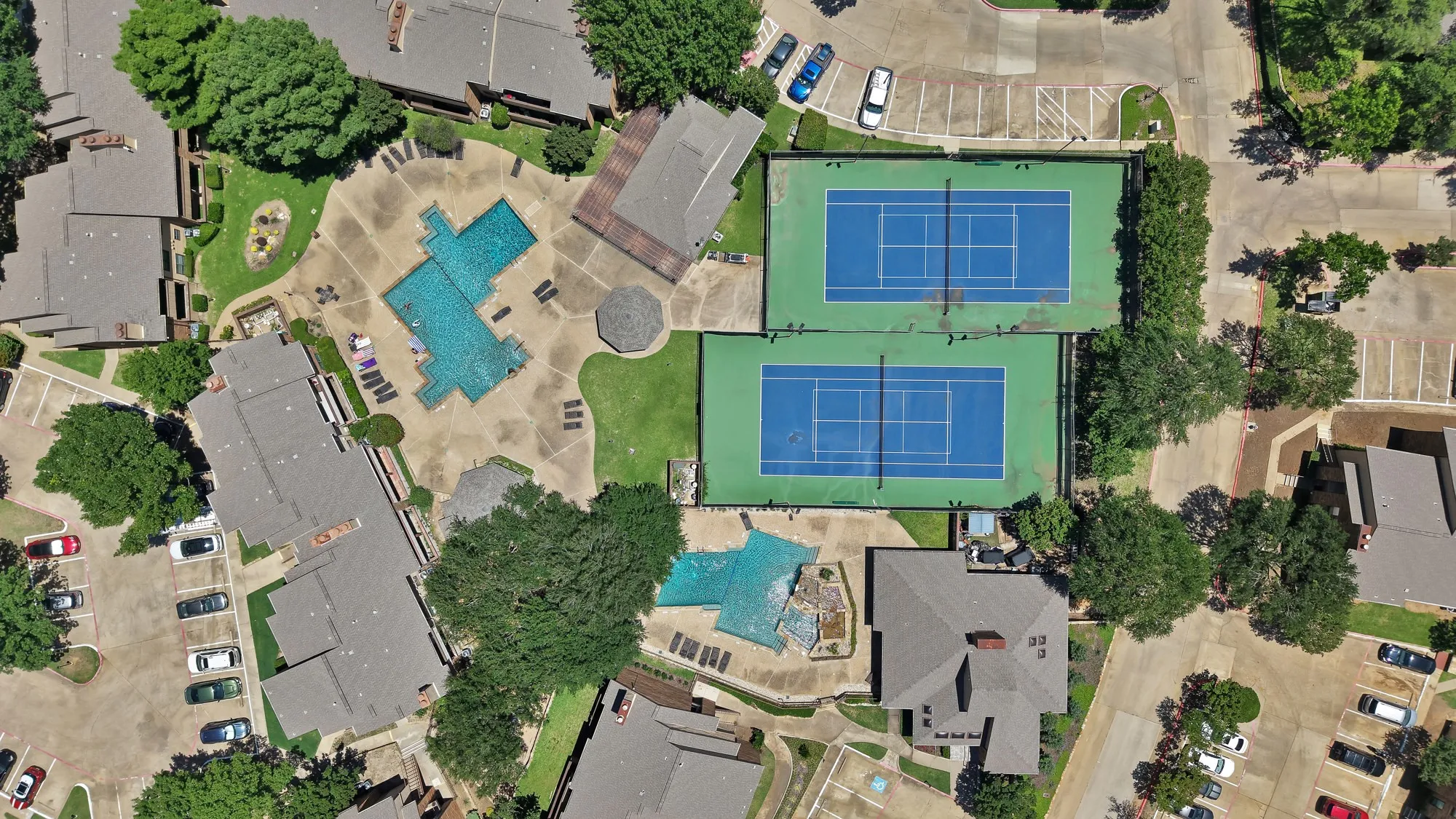 aerial view of the community amenities