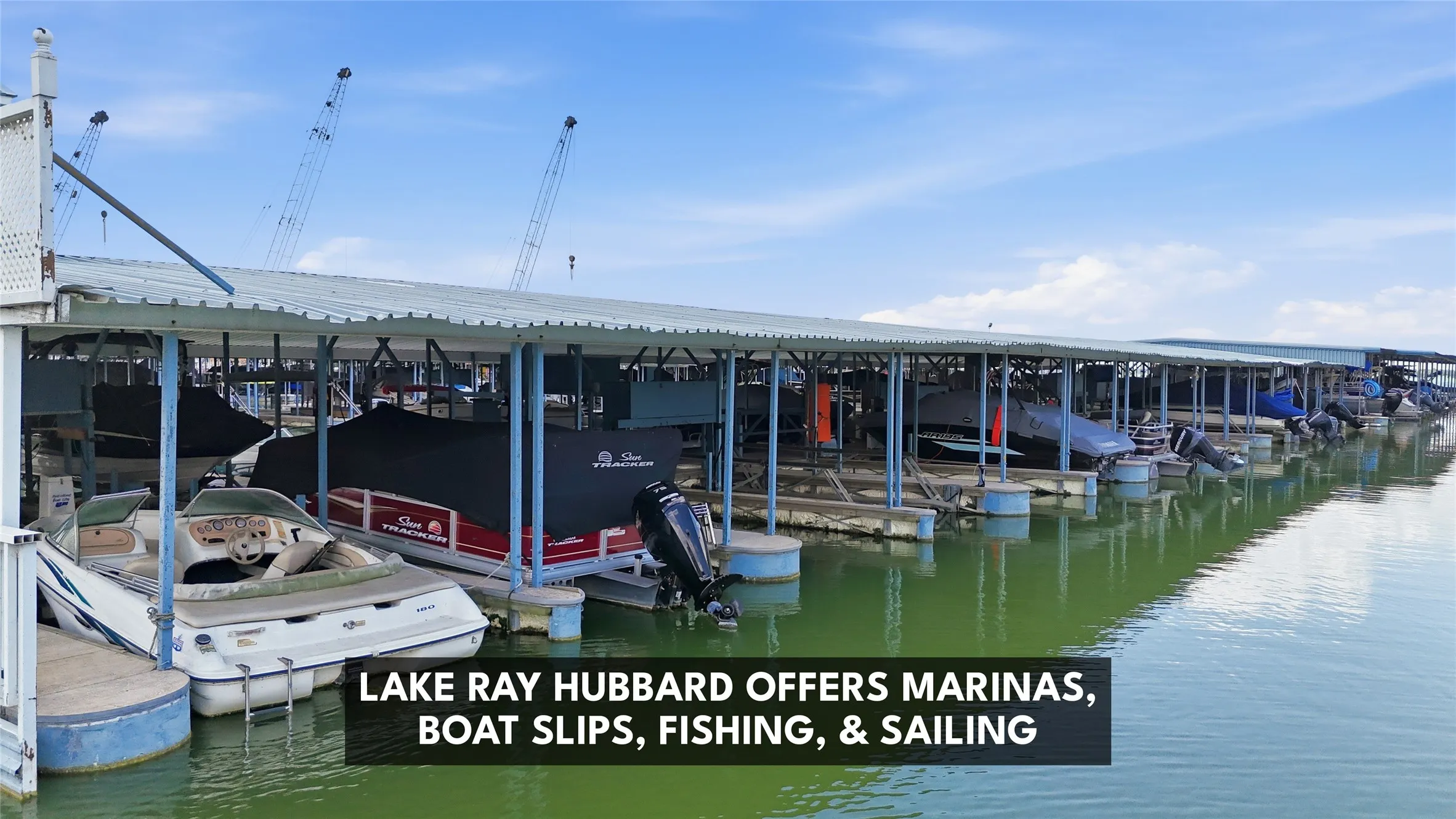 Keep Your Boat Close to Home with Nearby Marinas and Boat Slip Rentals on Lake Ray Hubbard.