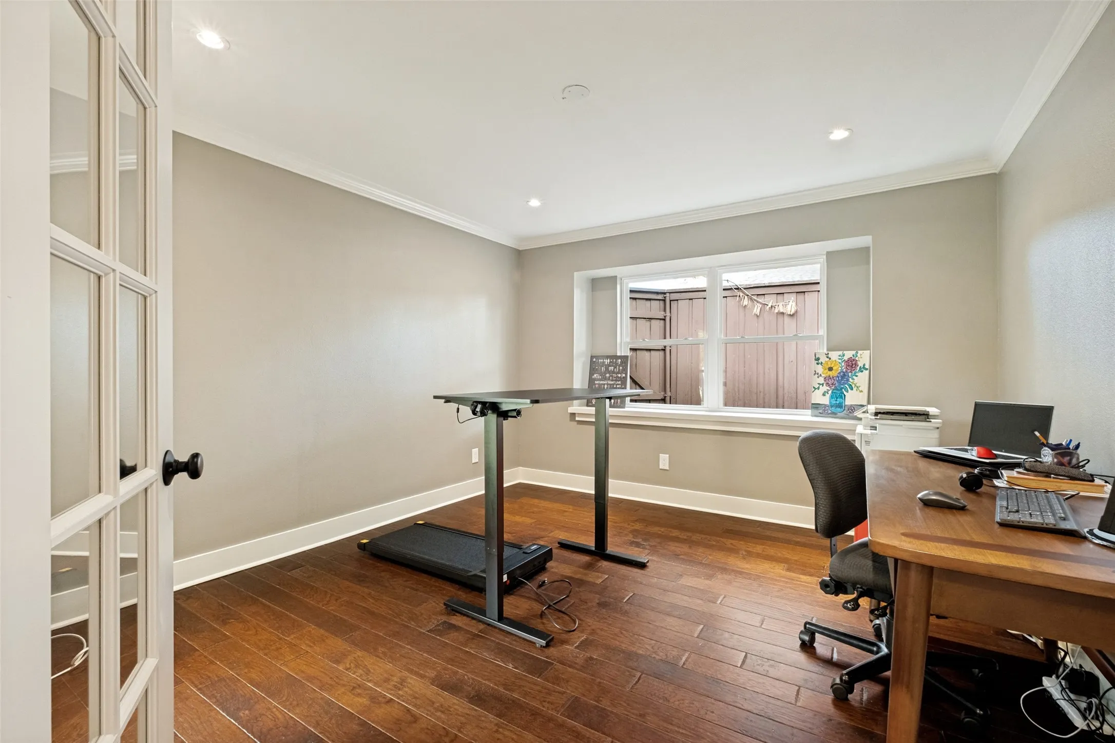 Flex space up front- would make a great playroom, dining room or home gym