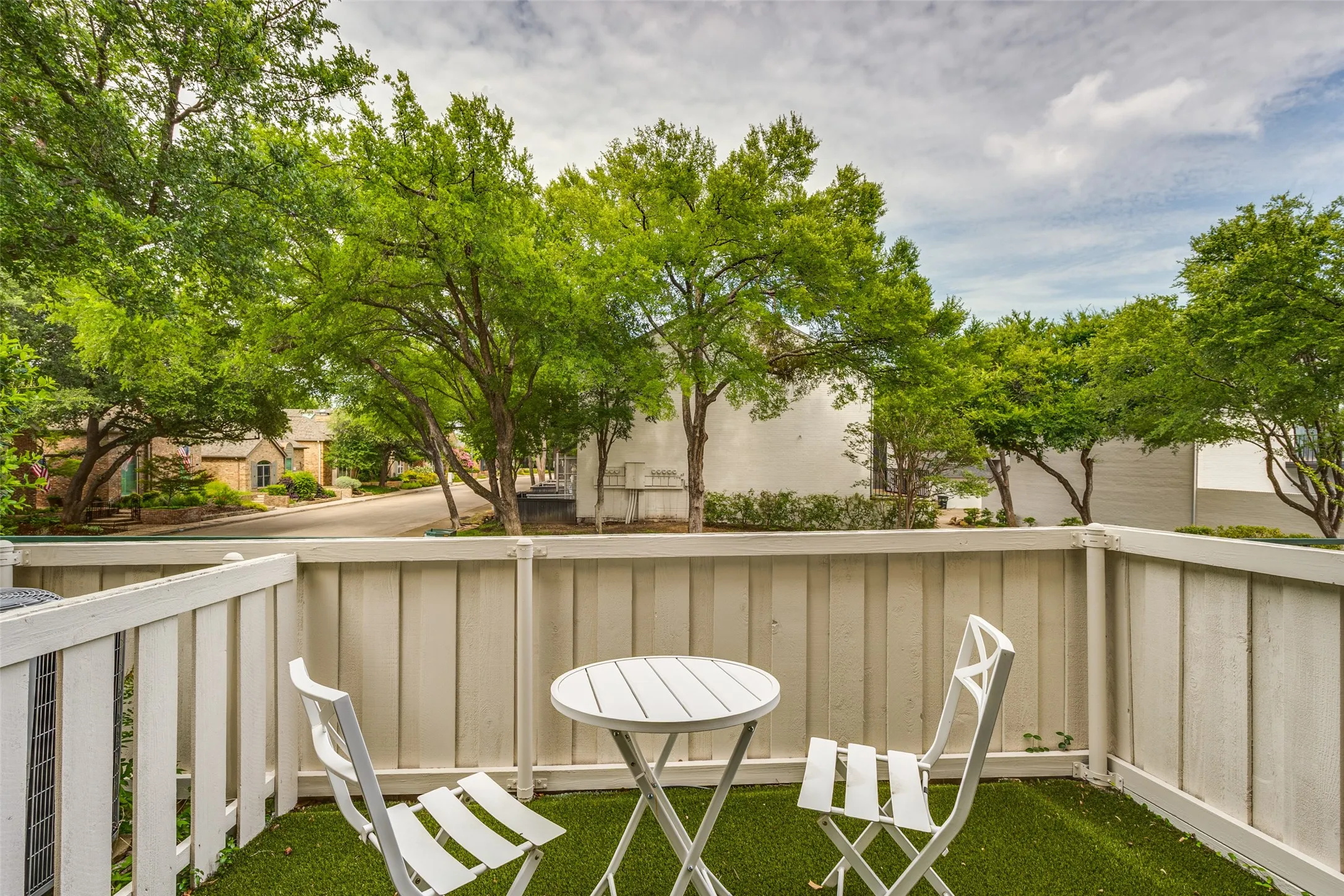 Tree top balcony off the front of unit