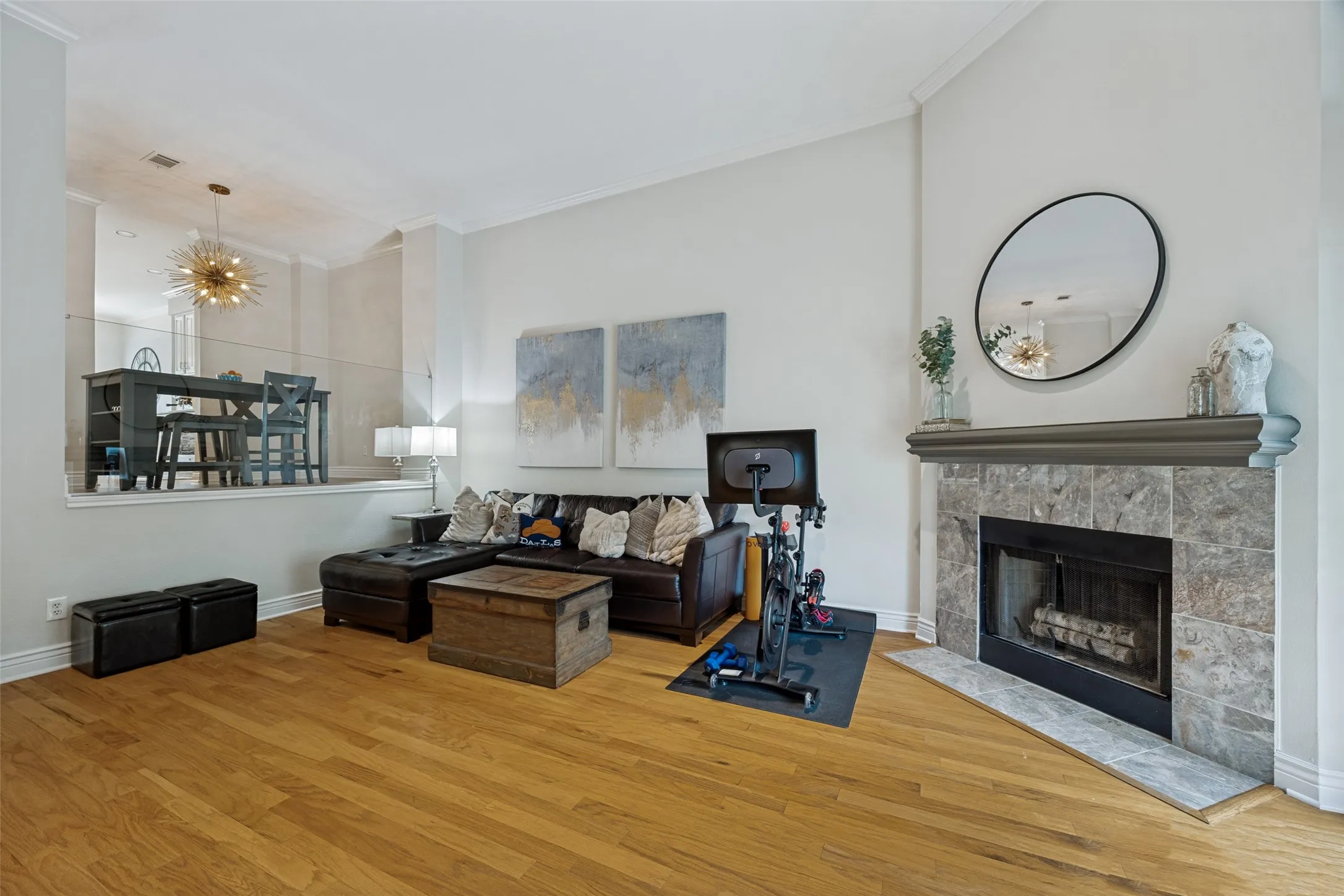 Stone fireplace is wood burning