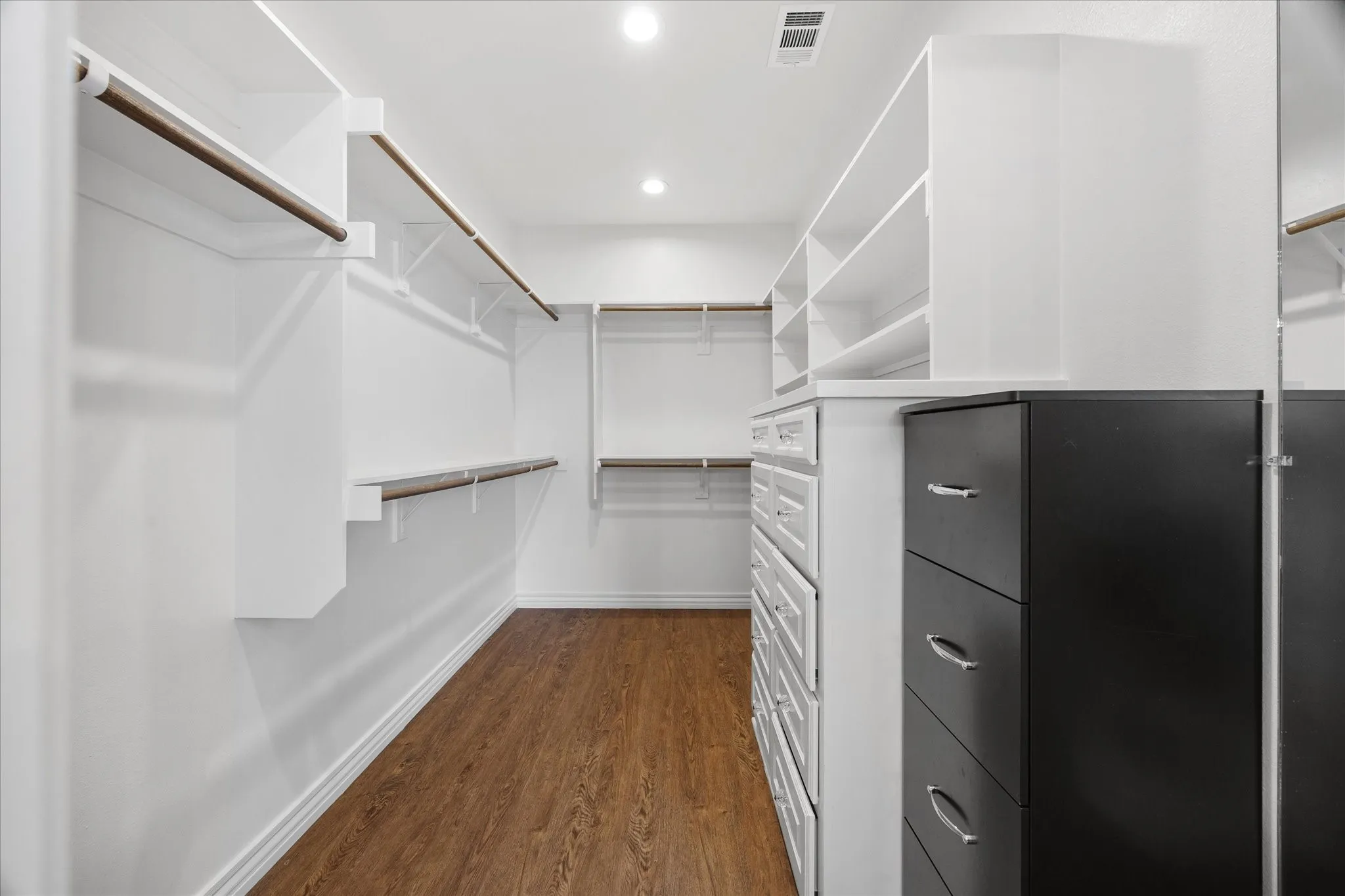 Walk in master closet includes built ins