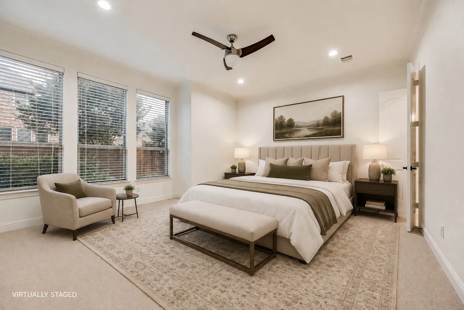Primary bedroom- virtually staged