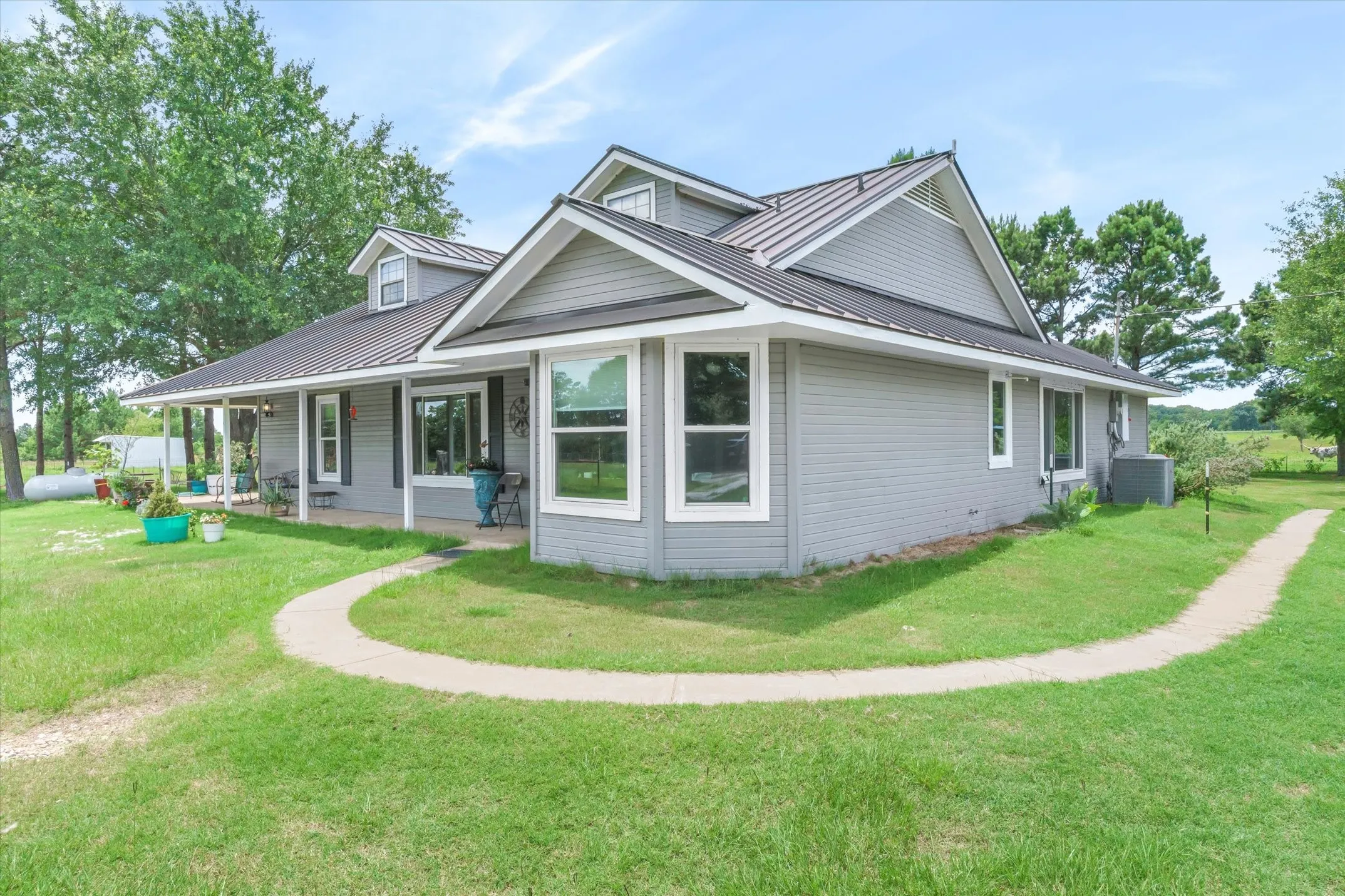 Home has a sidewalk around it