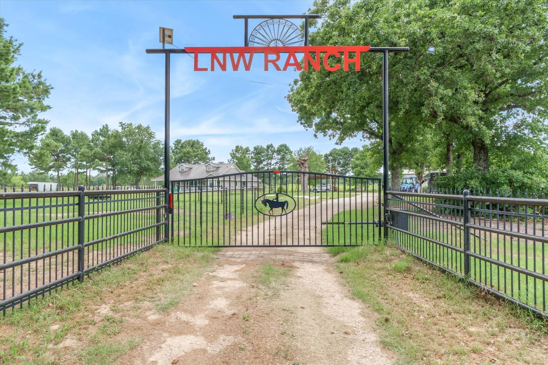 Solar powered gated entry and pipe fencing greet you