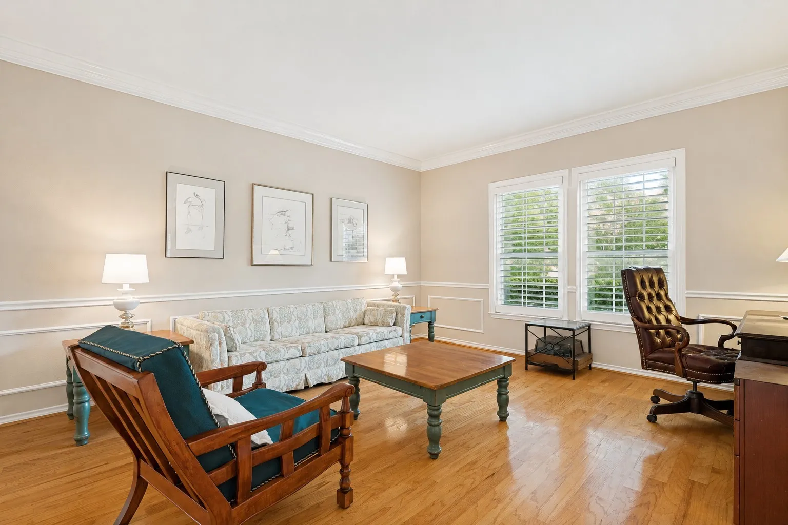 Another Living area is in the front and has plantation shutters. This room can be used in many ways.