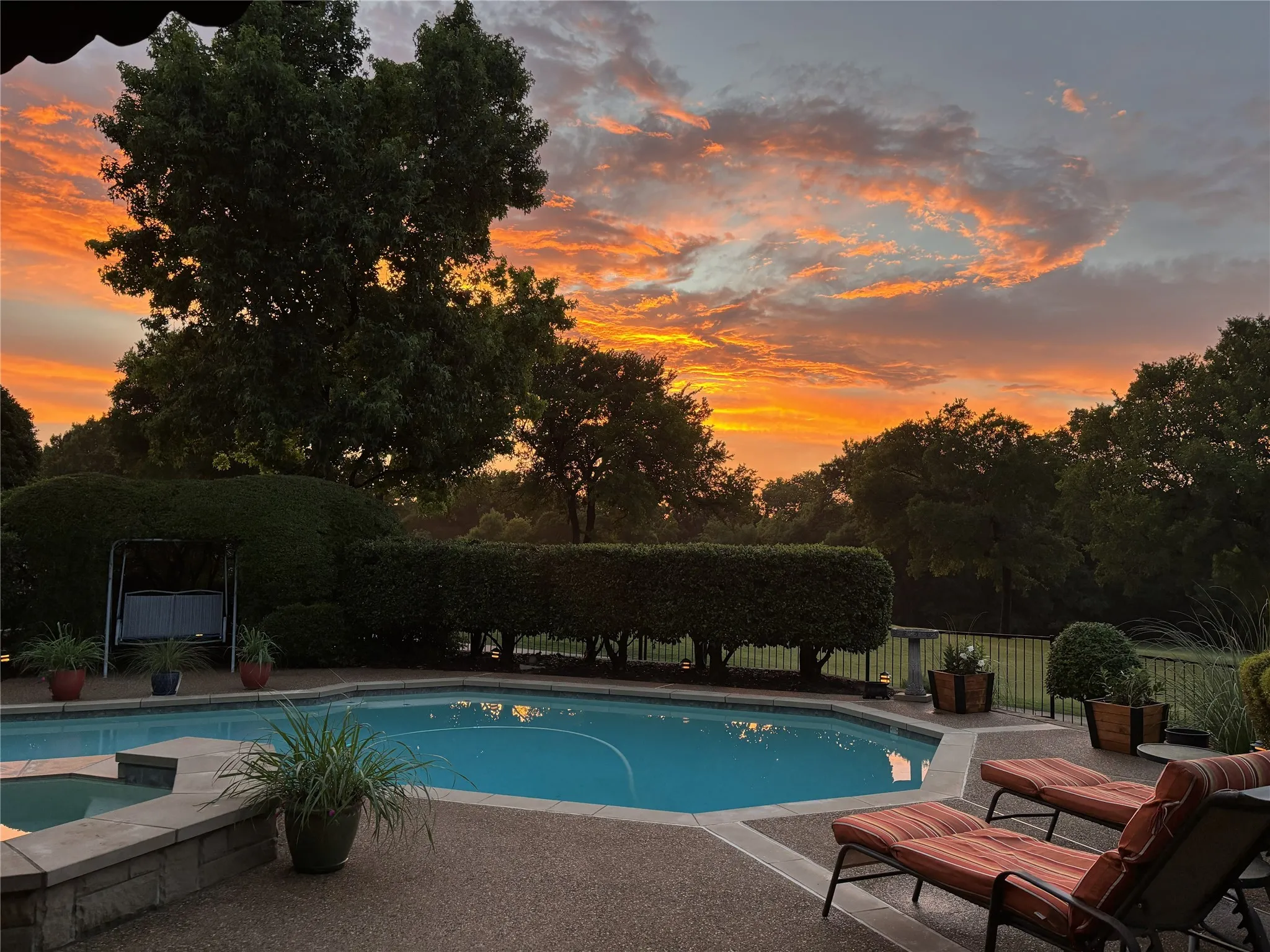 Sunsets are amazing from your backyard!