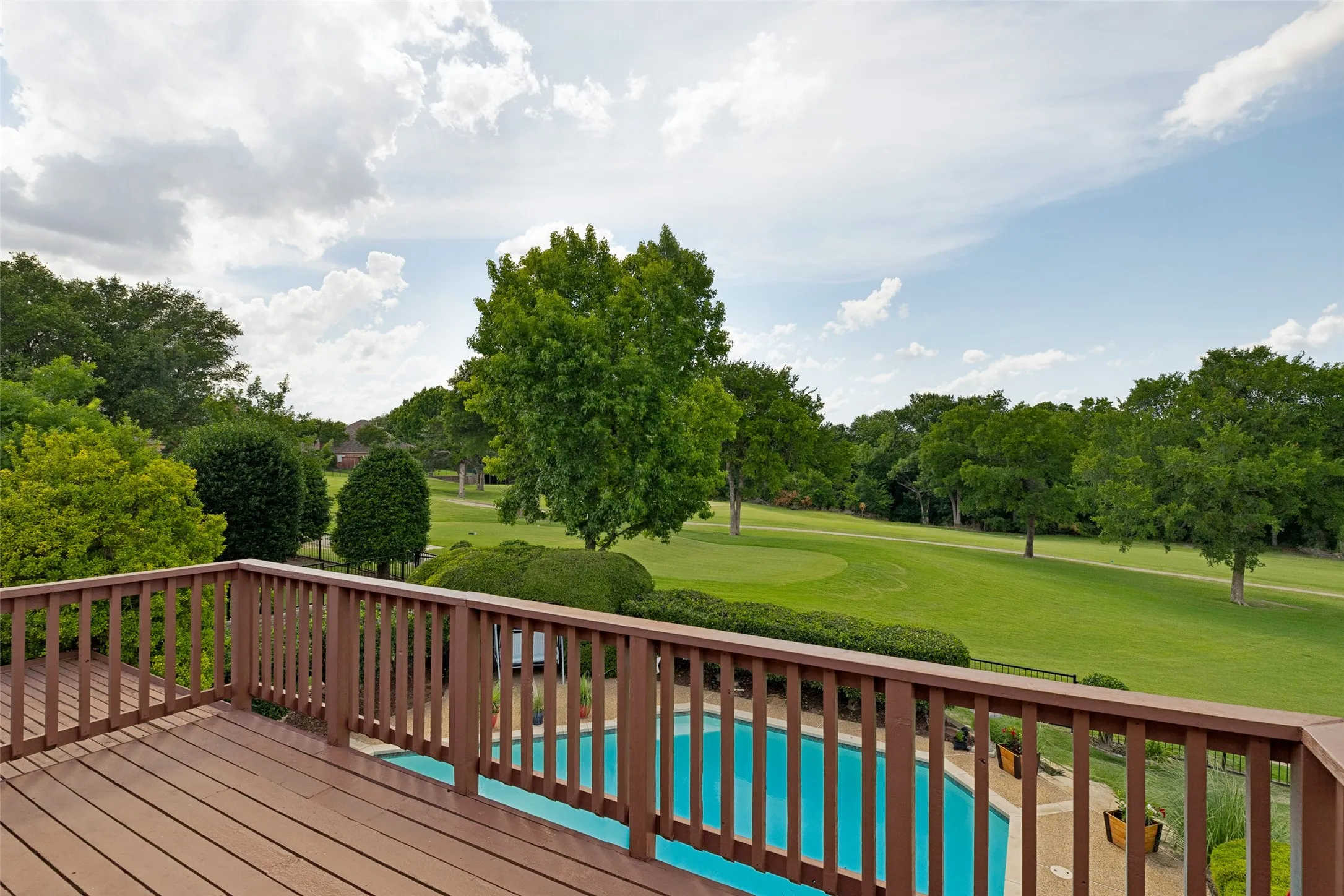Balcony is off the game room with plenty  of room to sit and entertain.