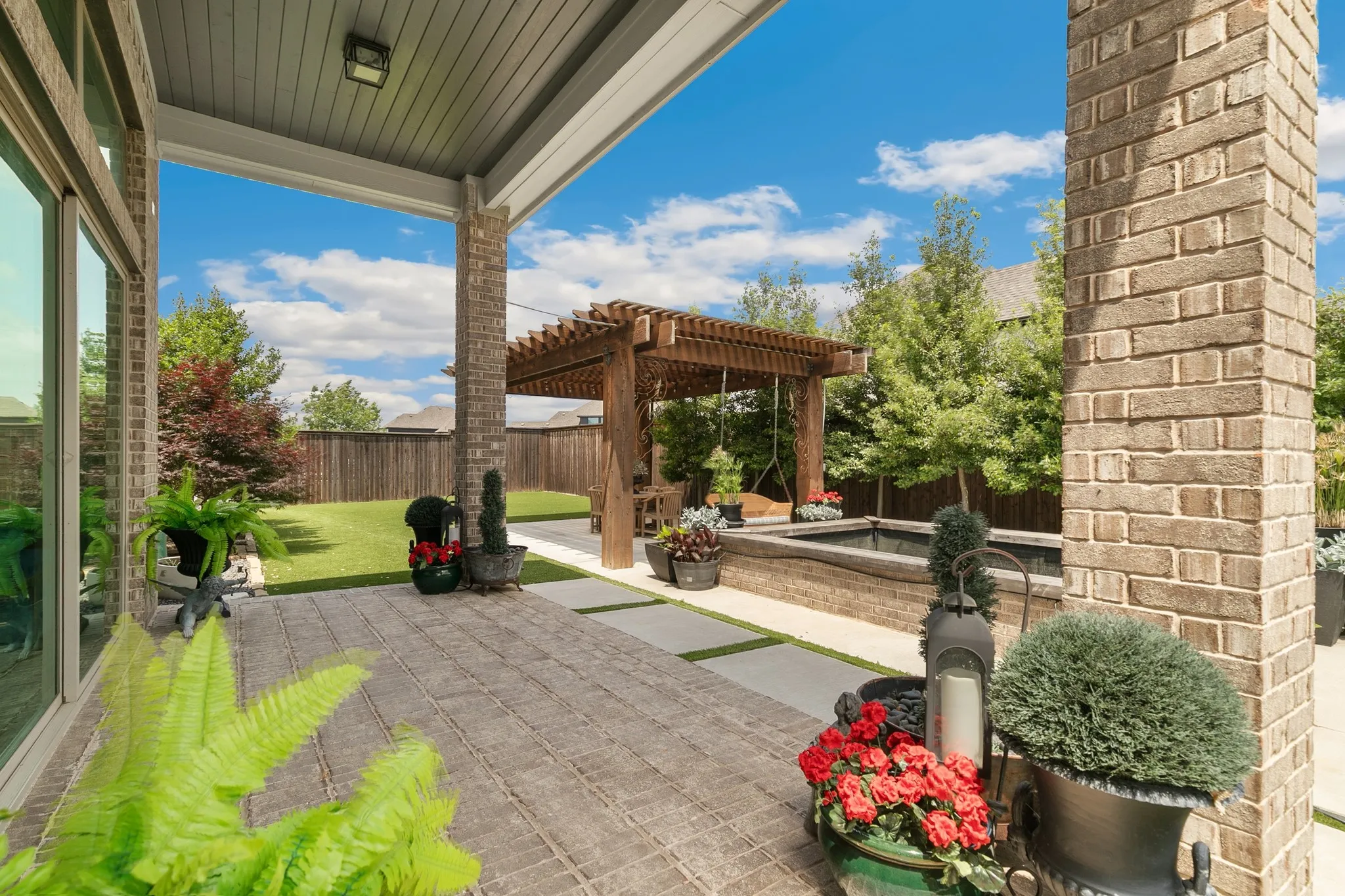 Covered patio from sliding glass door