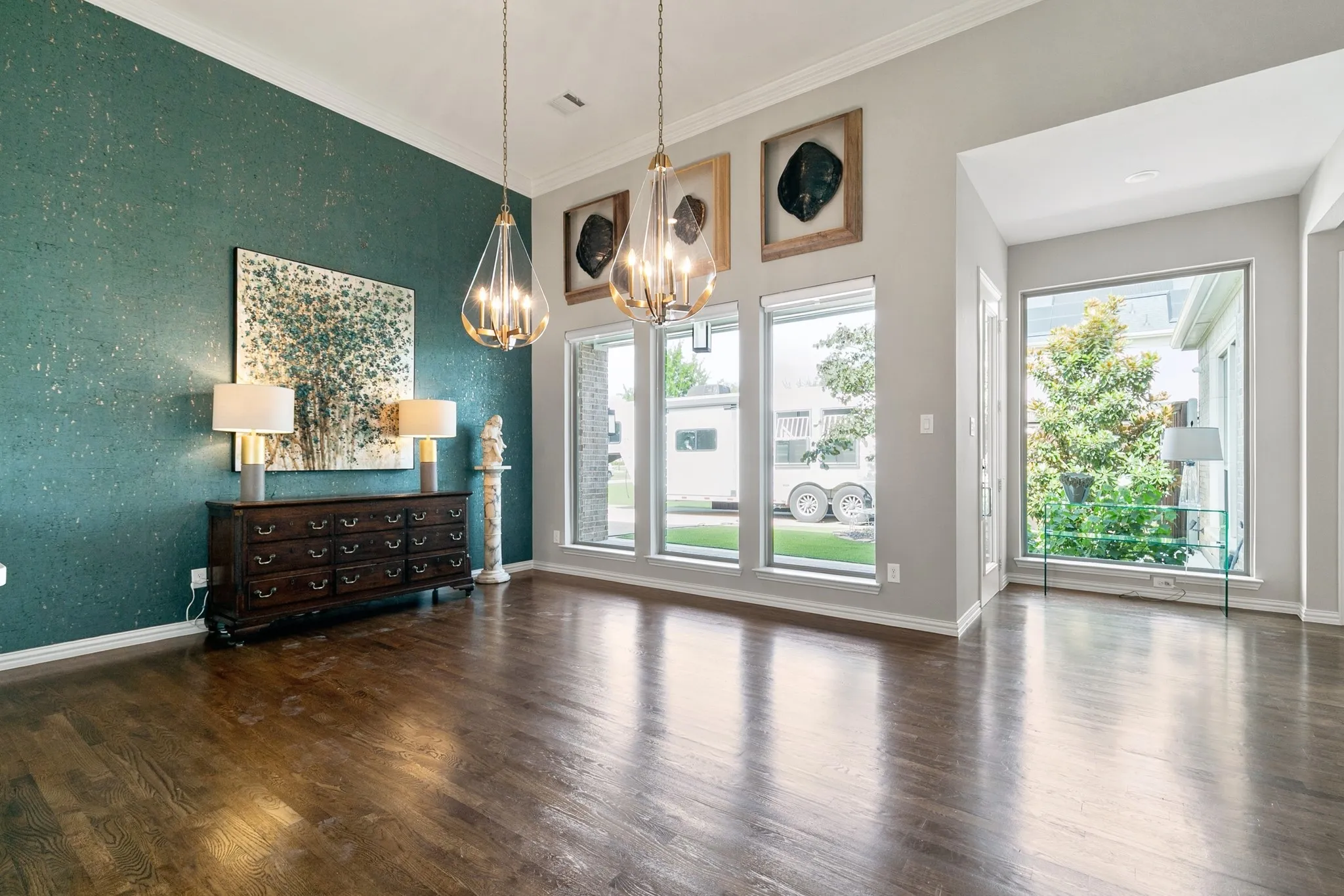 Natural light through dining room windows