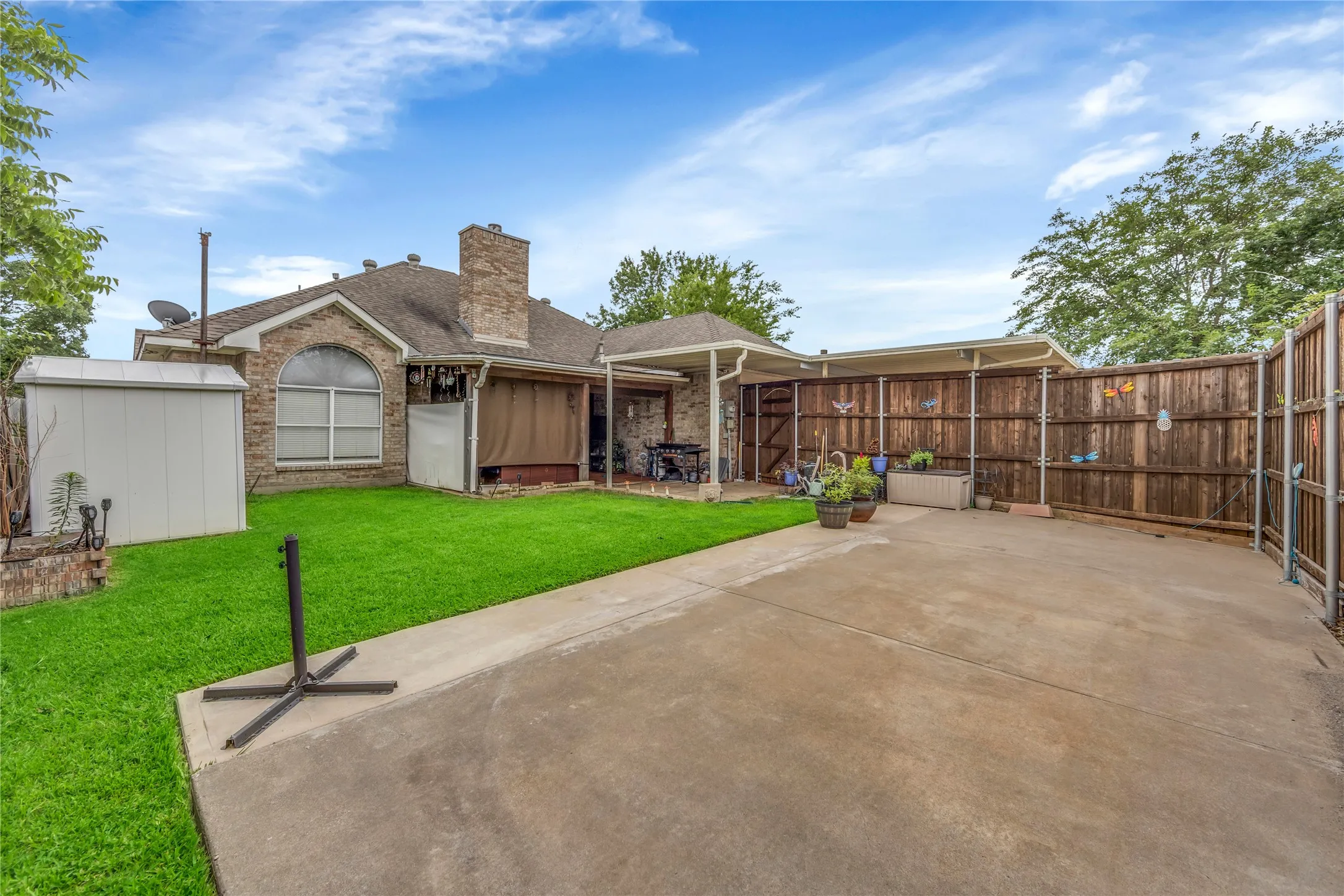 Backyard with 8ft privacy fence