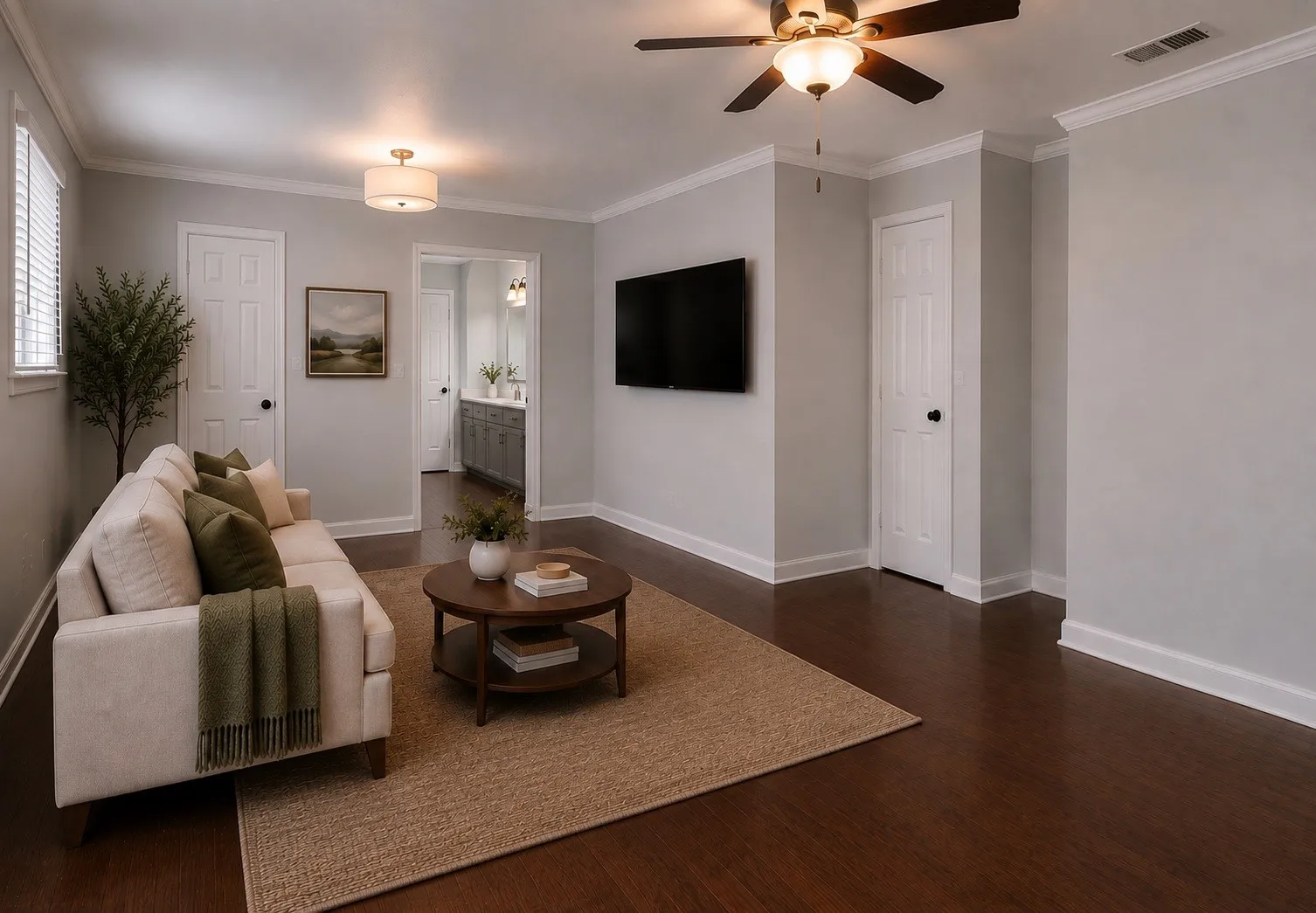 Virtually staged sitting area in Primary Bedroom