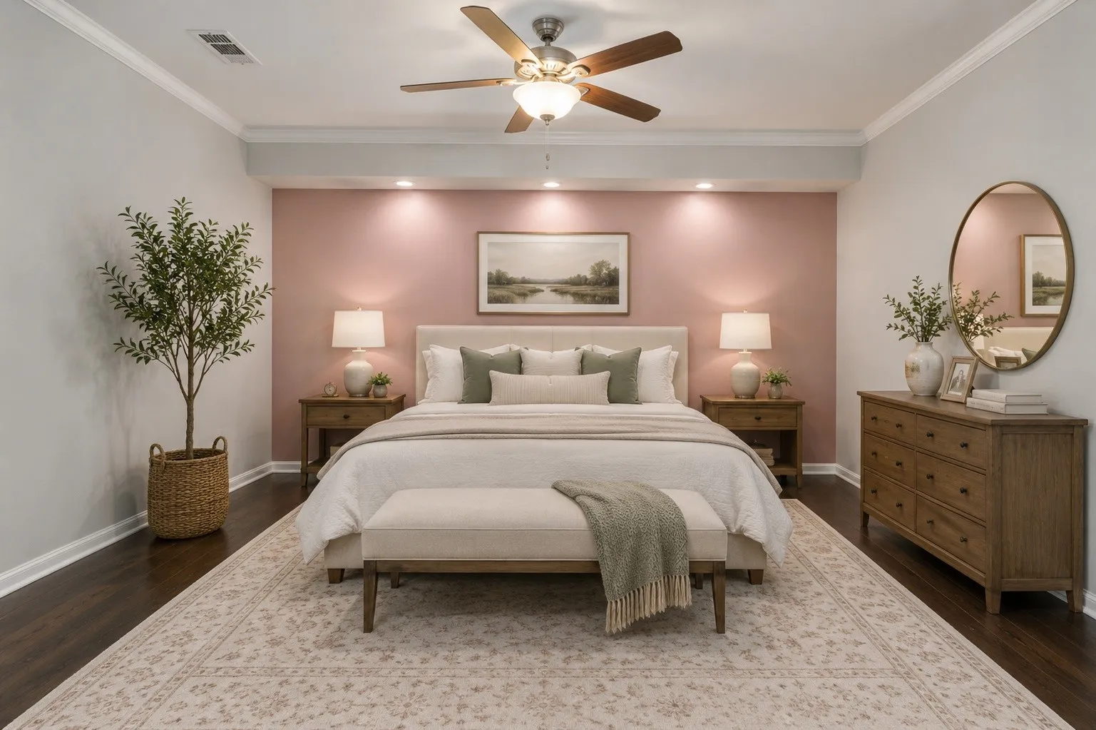 Virtually staged Primary bedroom