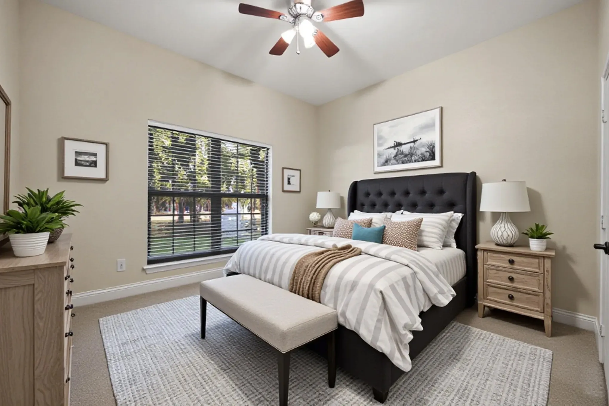 secondary guest bedroom digitally staged