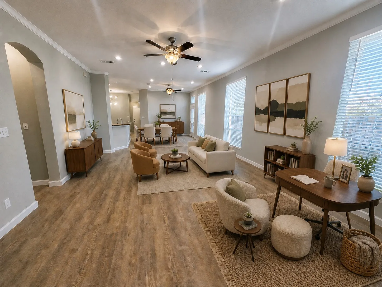 AI-generated virtual staging for demonstration purposes only.