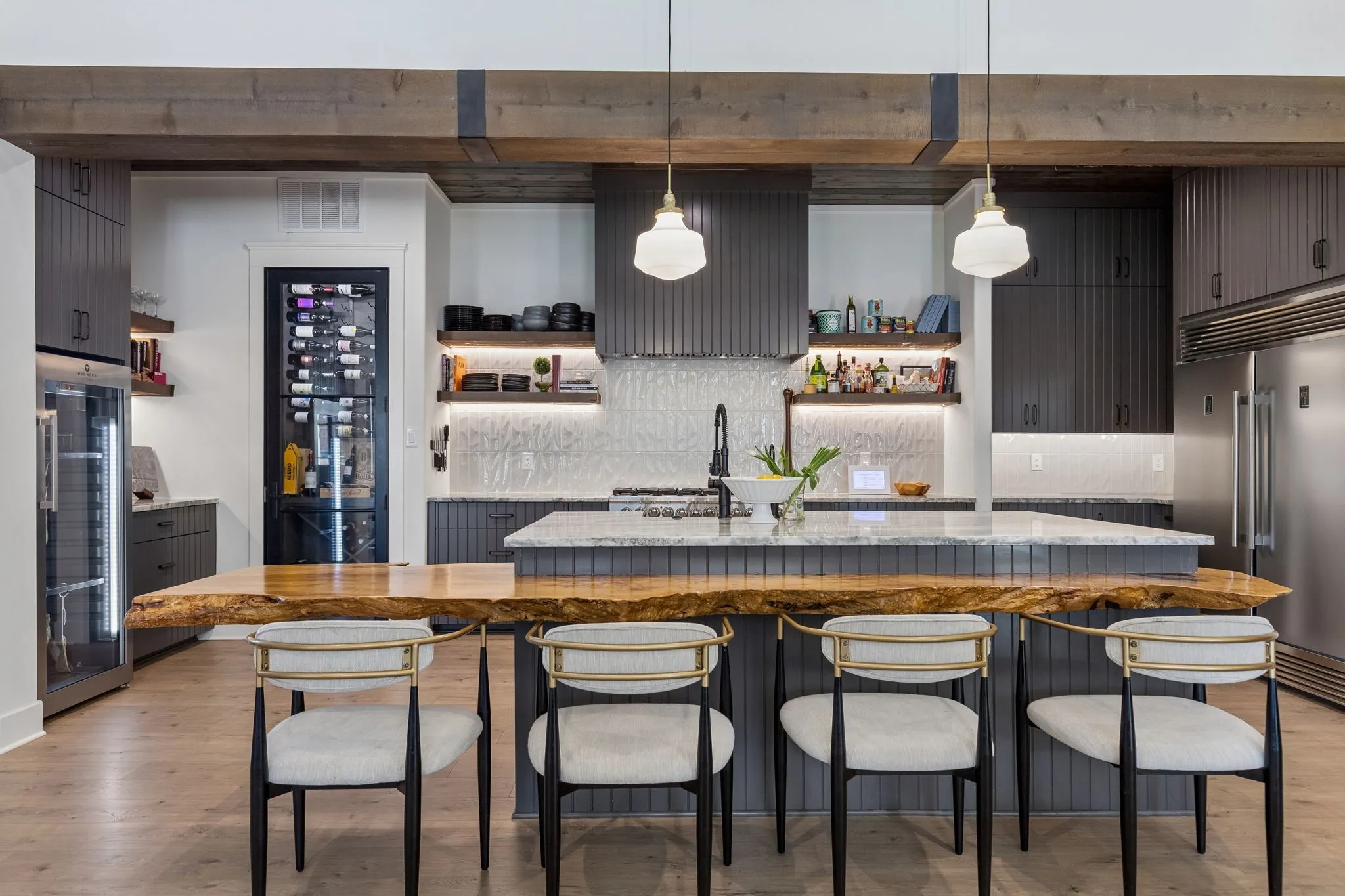 Climate controlled built-in wine cellar