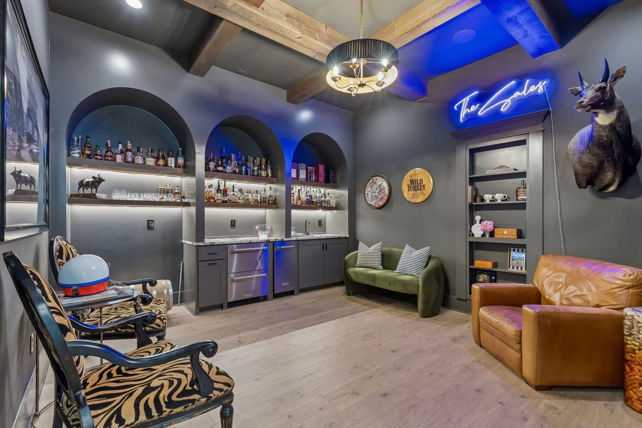 Speakeasy room with hidden safe room