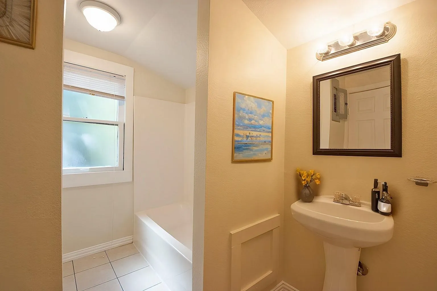 Virtually staged bathroom