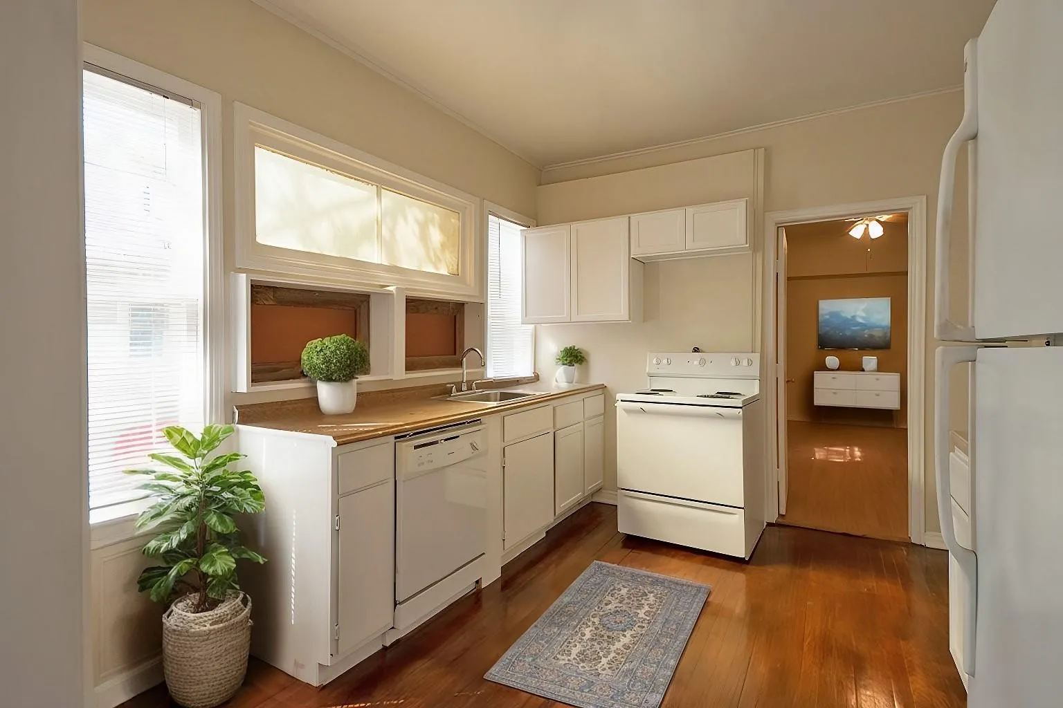 Virtually staged kitchen
