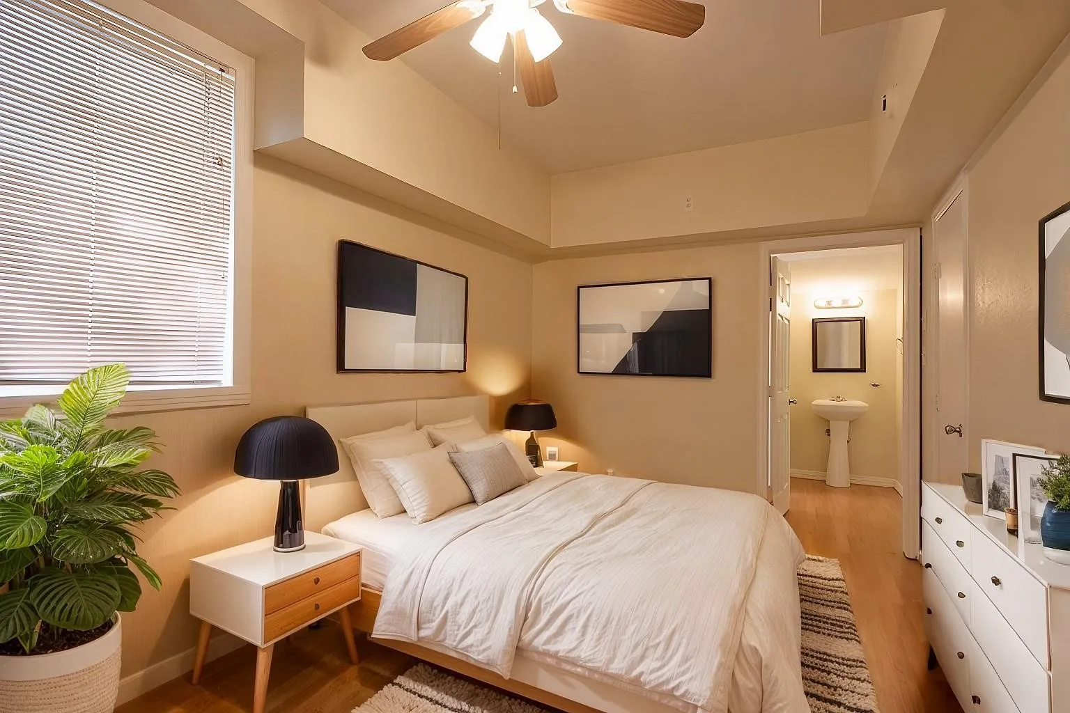 Virtually staged bedroom