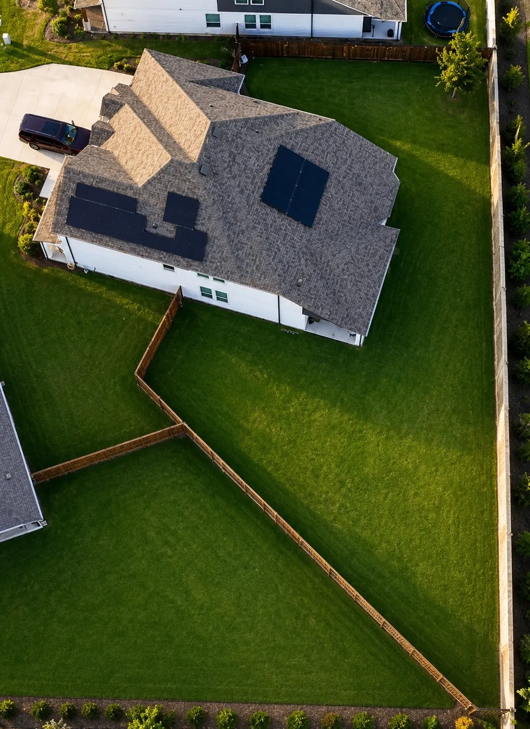 Aerial view of back yard