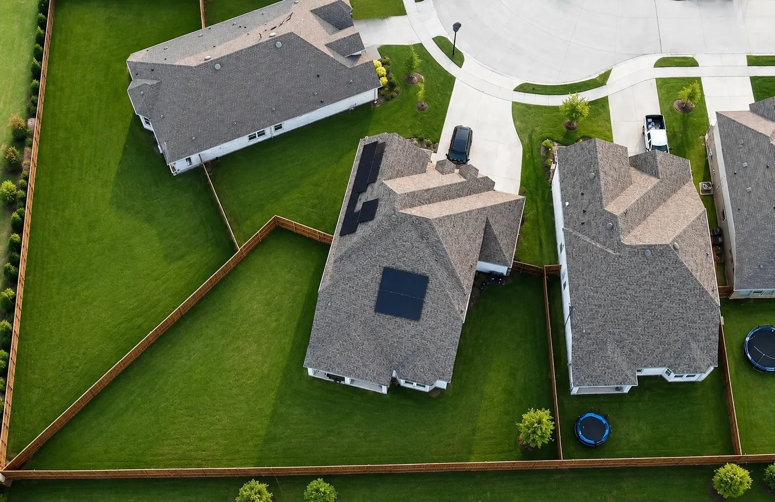 Aerial view of backyard