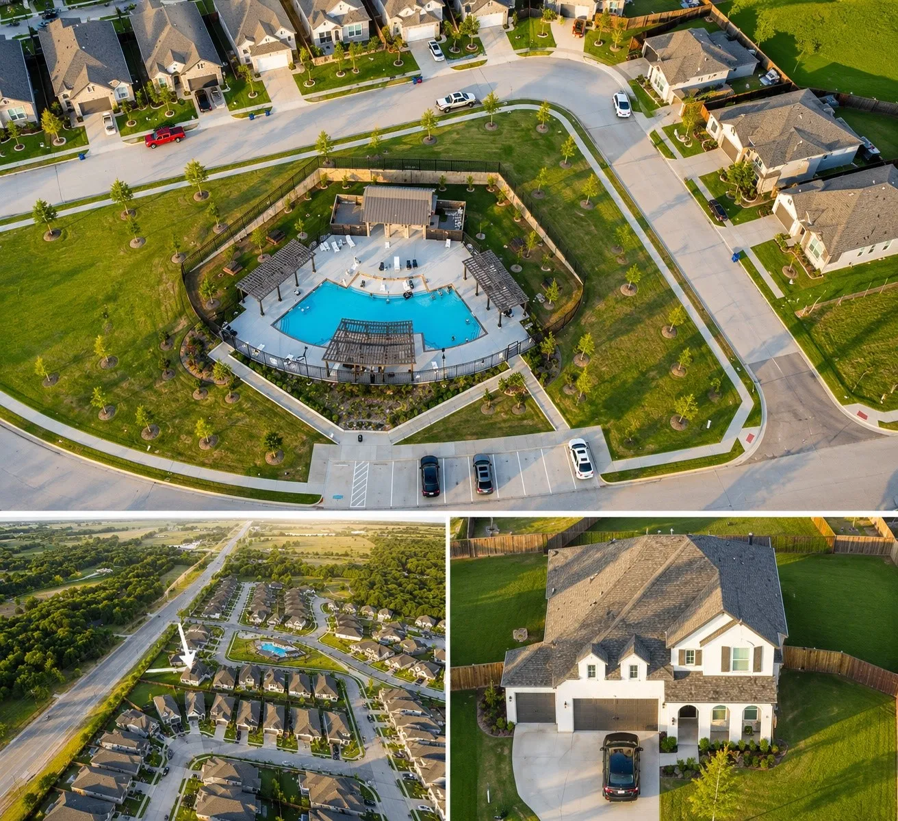Aerial view of community pool
