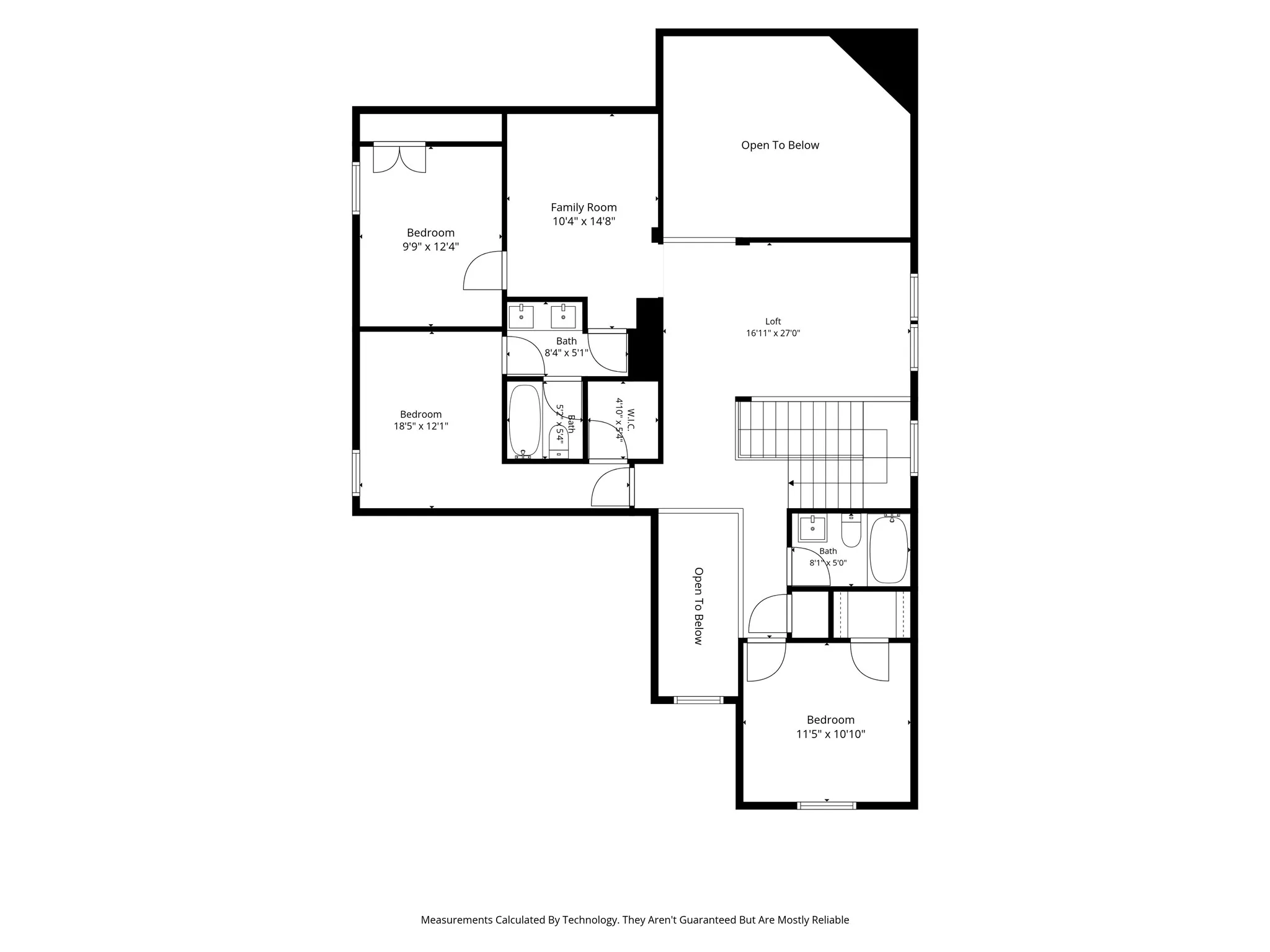 Upstairs floor plan