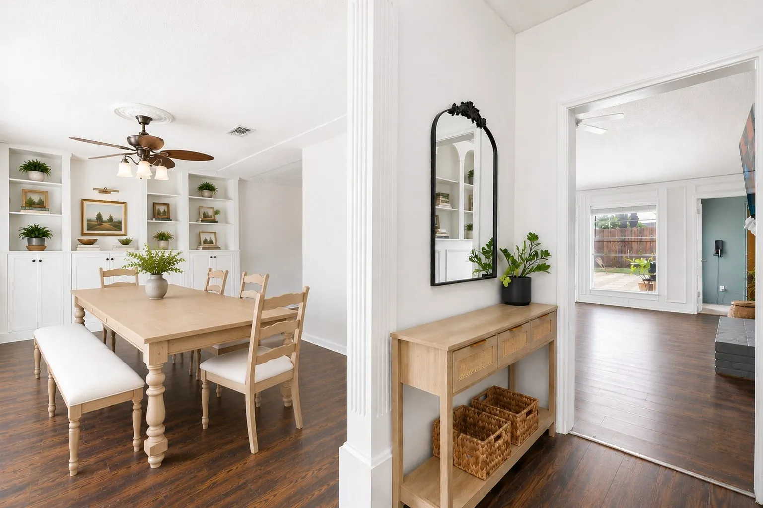 Dining Room to the left, and entry to main living room on the right.