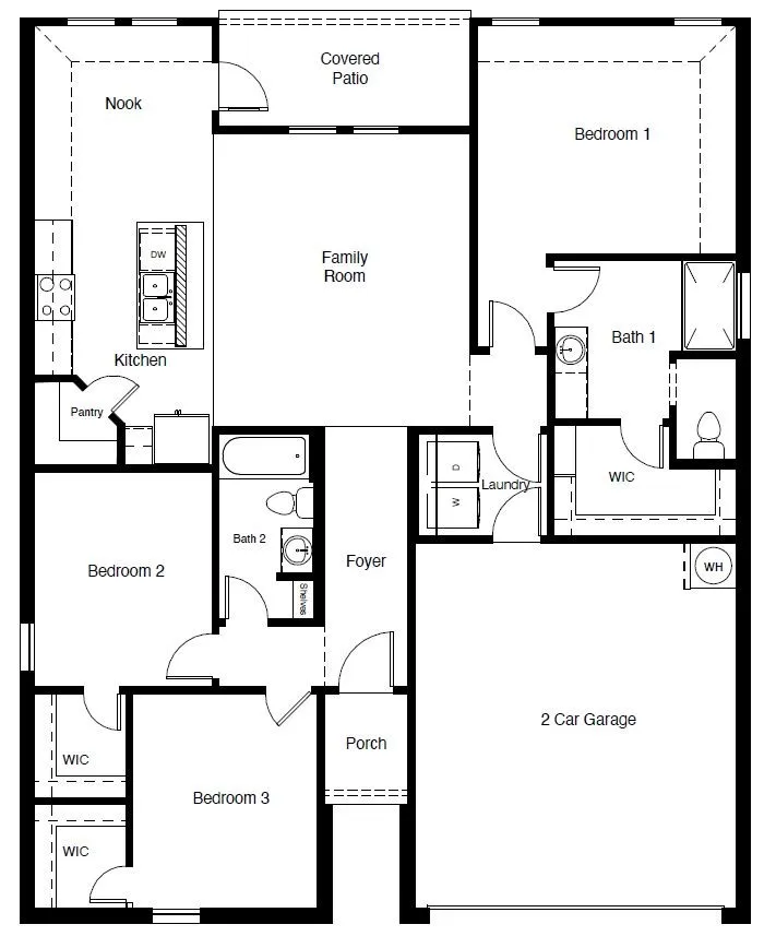 D.R. Horton's  Bellvue floorplan - All Home and community information, including pricing, included features, terms, availability and amenities, are subject to change at any time without notice or obligation. All Drawings, pictures, photographs, video, square footages, floor plans, elevations, features, colors and sizes are approximate for illustration purposes only and will vary from the homes as built.